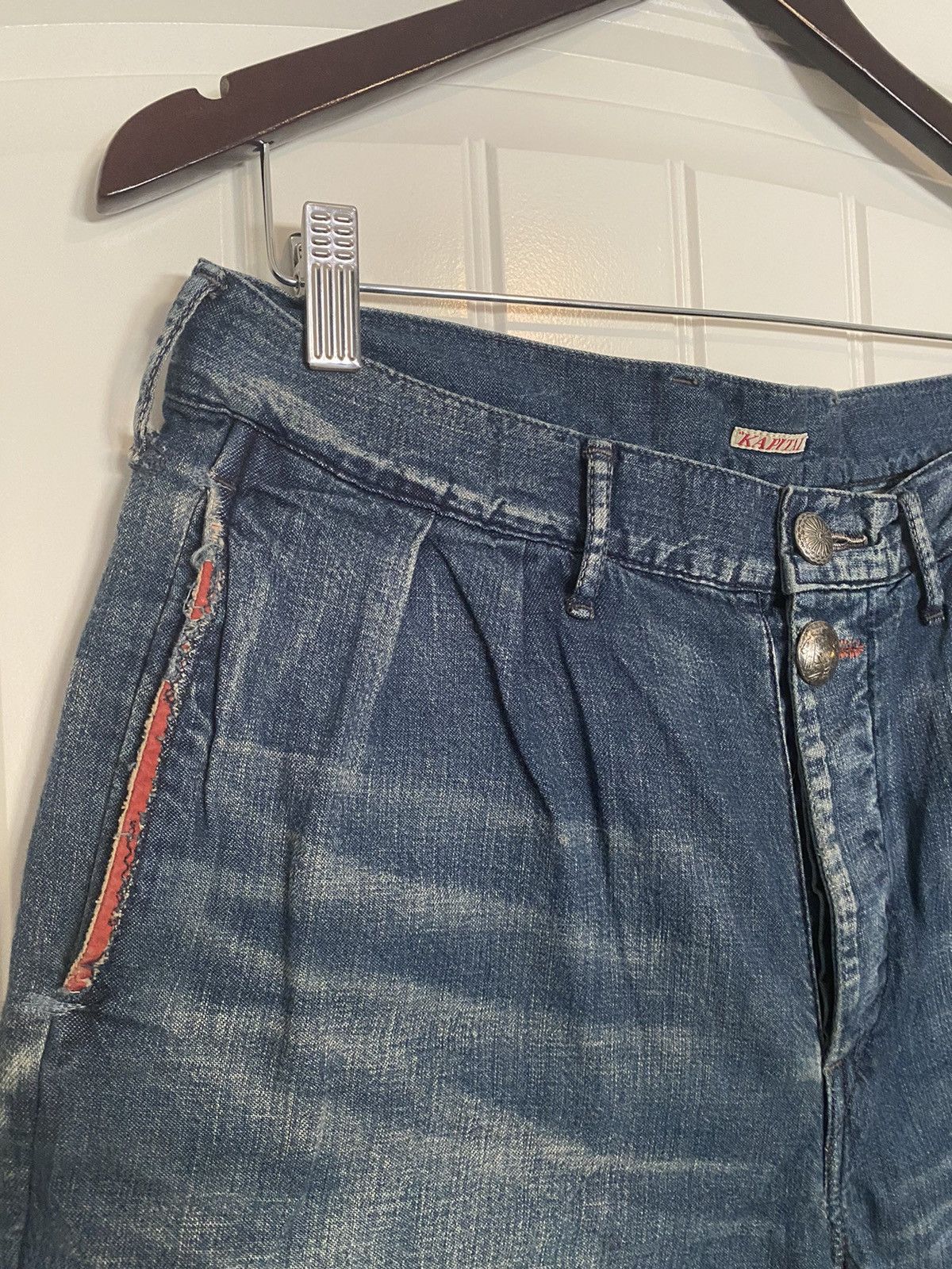 Kapital Kapital Red Paisley Denim Shorts Size US 32 / EU 48 - 4 Thumbnail