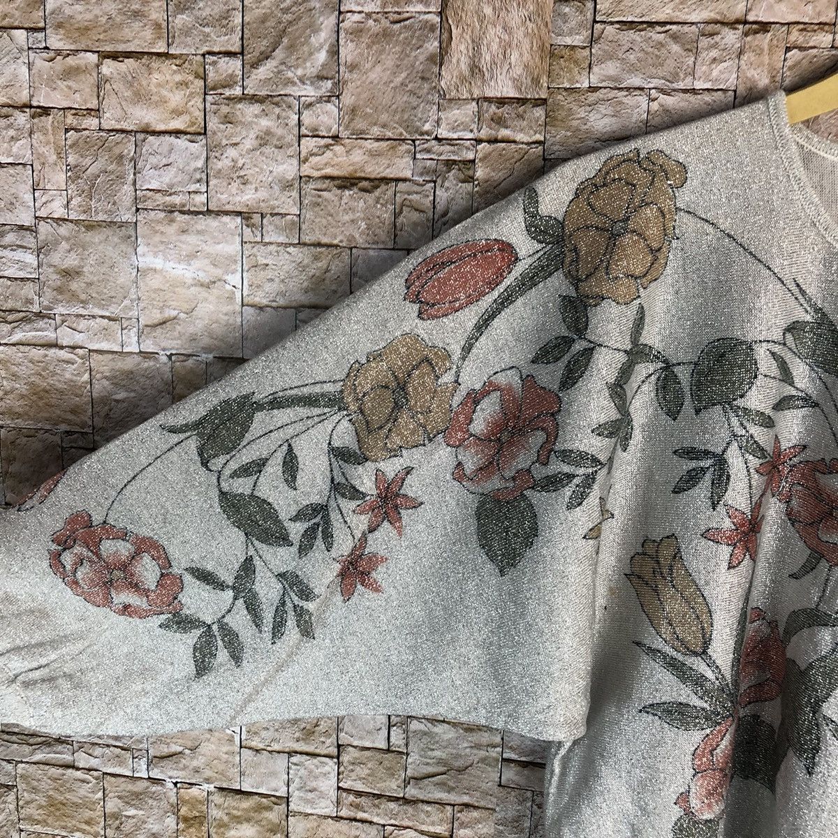 Homespun Knitwear × Japanese Brand × Vintage Edna vintage flower art design White Knitwear #A715 Size M / US 6-8 / IT 42-44 - 9 Thumbnail