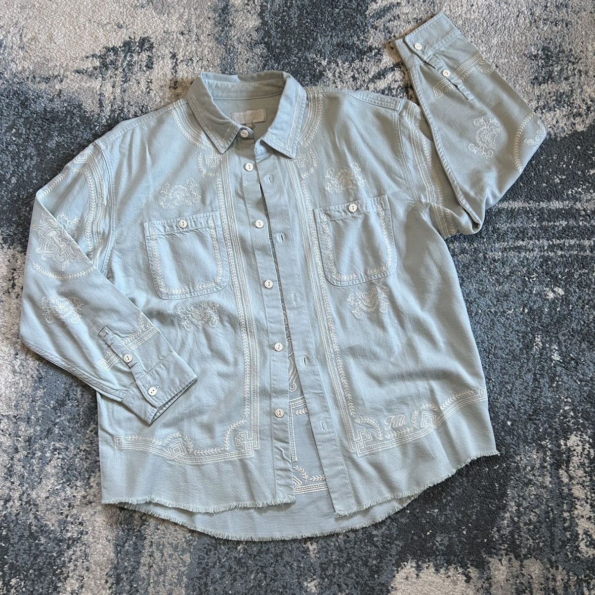 Kith SPRiNG 2024 RAW HEM DENiM APOLLO SHiRT STONE WASH EMBROiDERY Size US M / EU 48-50 / 2 - 8 Thumbnail