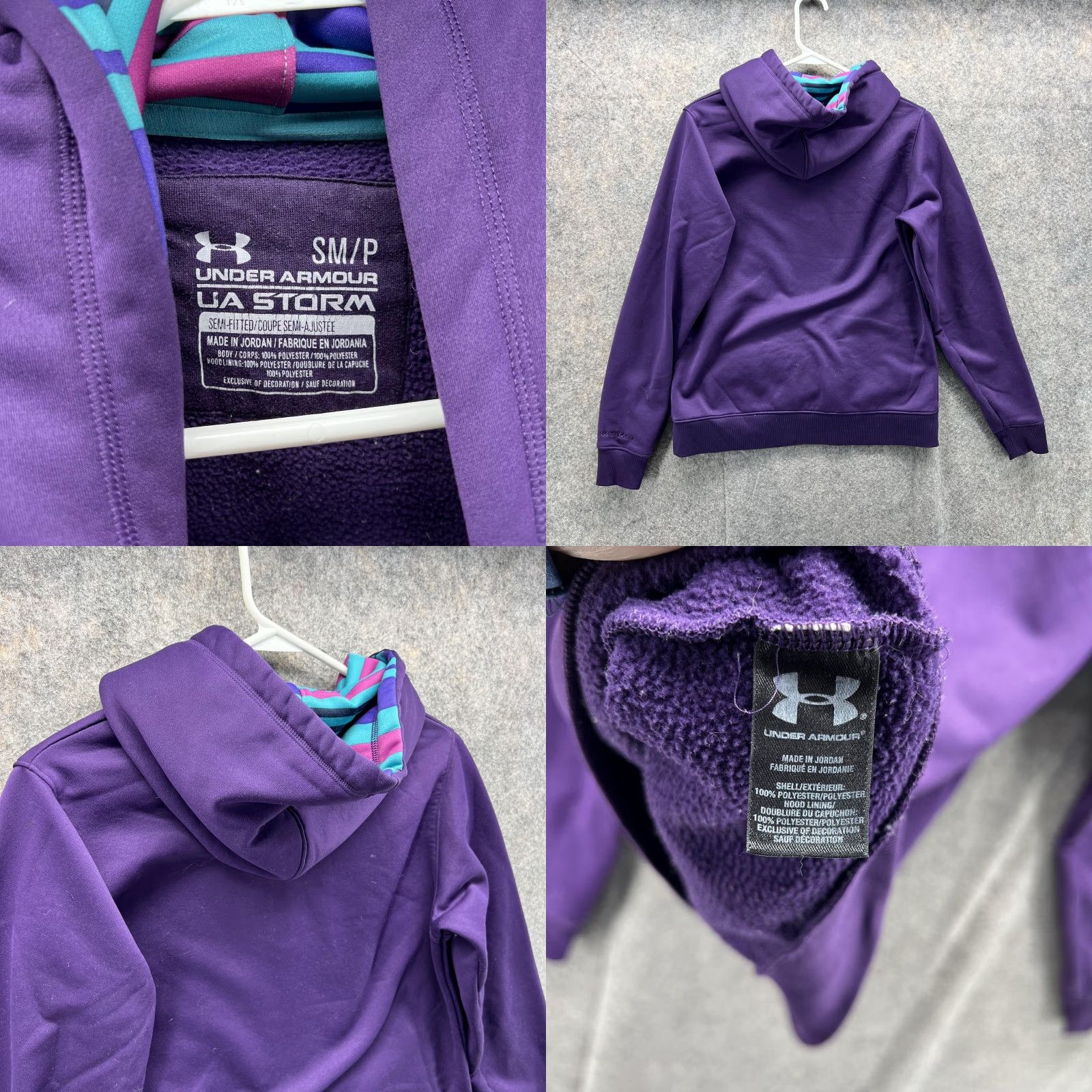 Under Armour VINTAGE? No. Under Armour Sweater Women Small Purple Hooded UA Storm Sweatshirt Knit Shirt Mens Womens? Size S / US 4 / IT 40 - 8 Thumbnail