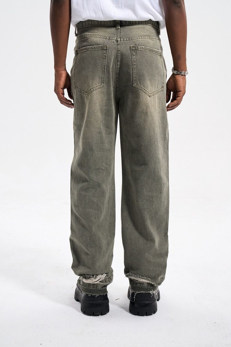 Japanese Brand × Vintage Patch Damage Straight Jeans Size US 31 - 4 Thumbnail