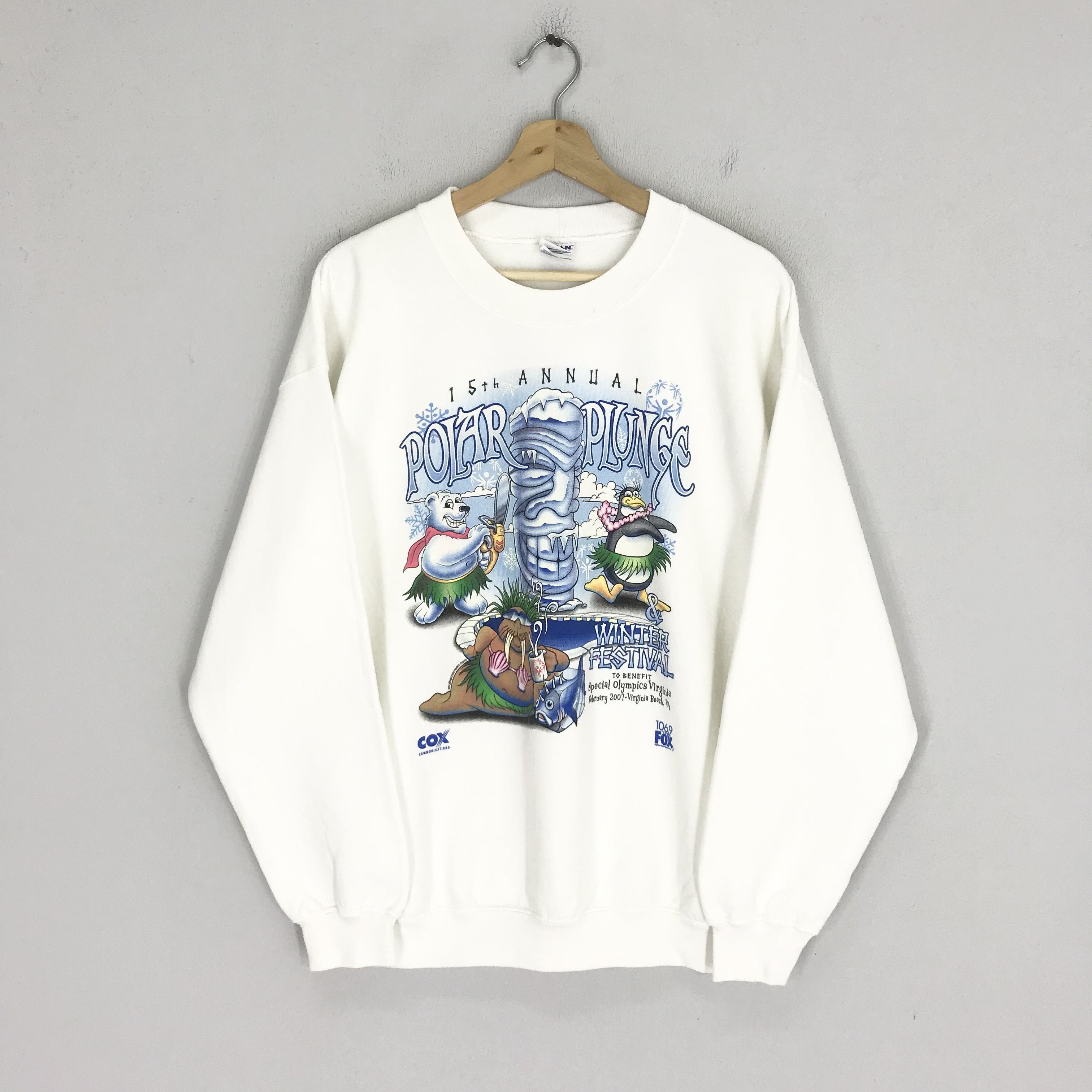 Vintage Vintage Y2K Polar Plunge White Sweatshirt - 465 Size US L / EU 52-54 / 3 - 1 Thumbnail