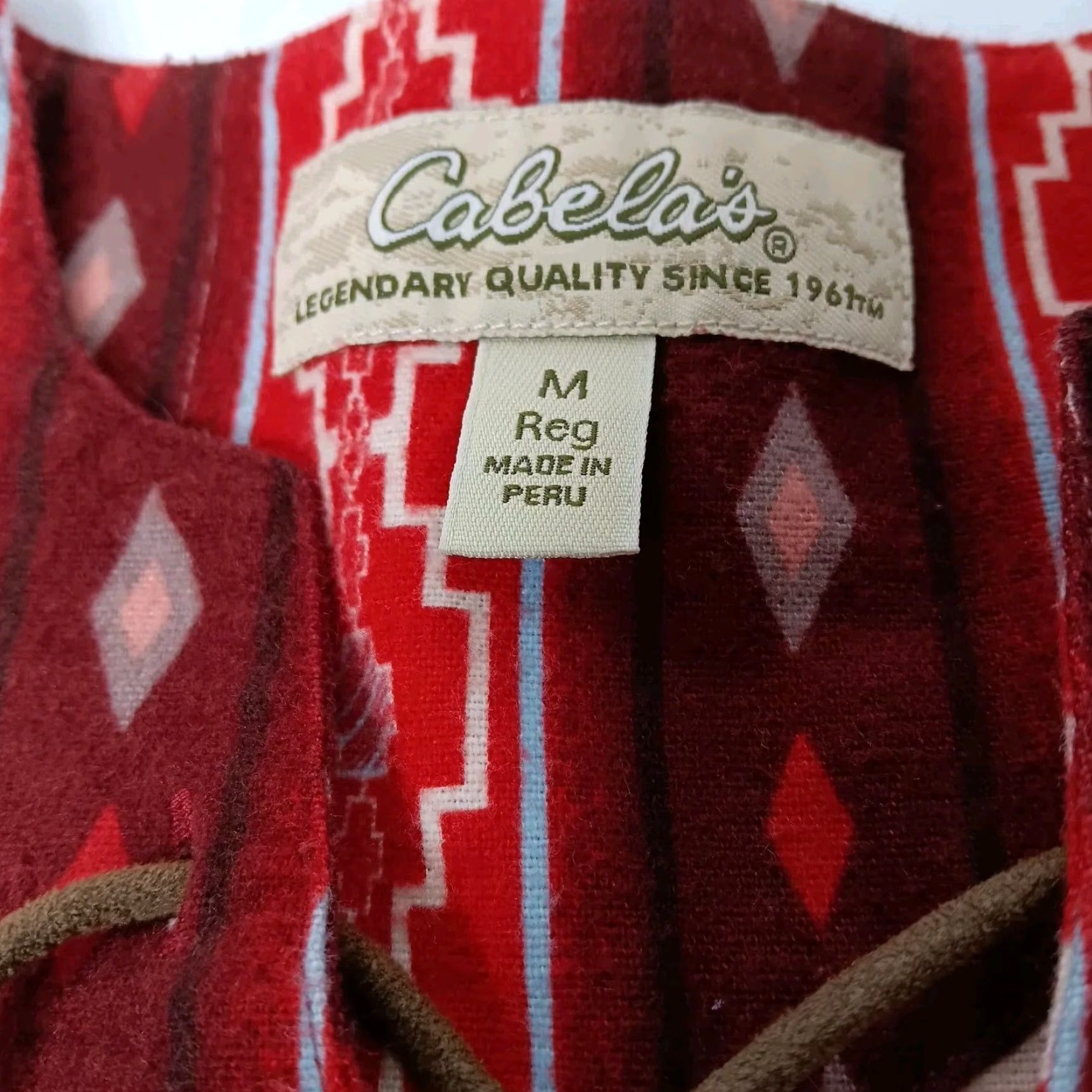Vintage VINTAGE Cabela's Womens M Flannel Shirt Red Southwest Aztec Lace Up Long Sleeve Mens? Womens? Size M / US 6-8 / IT 42-44 - 5 Thumbnail