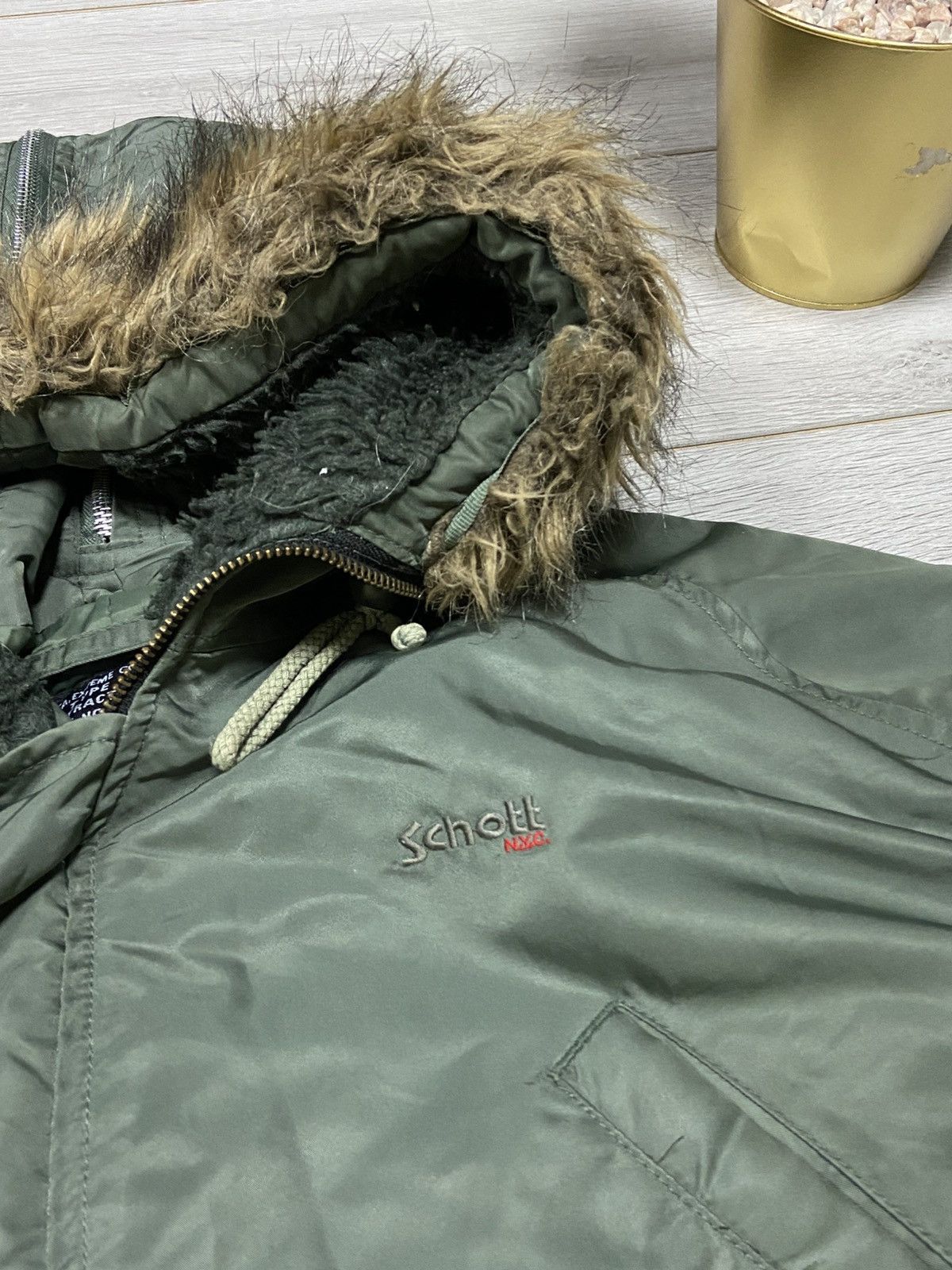 Schott Schott n2b fur hood bomber zip Size US M / EU 48-50 / 2 - 6 Thumbnail
