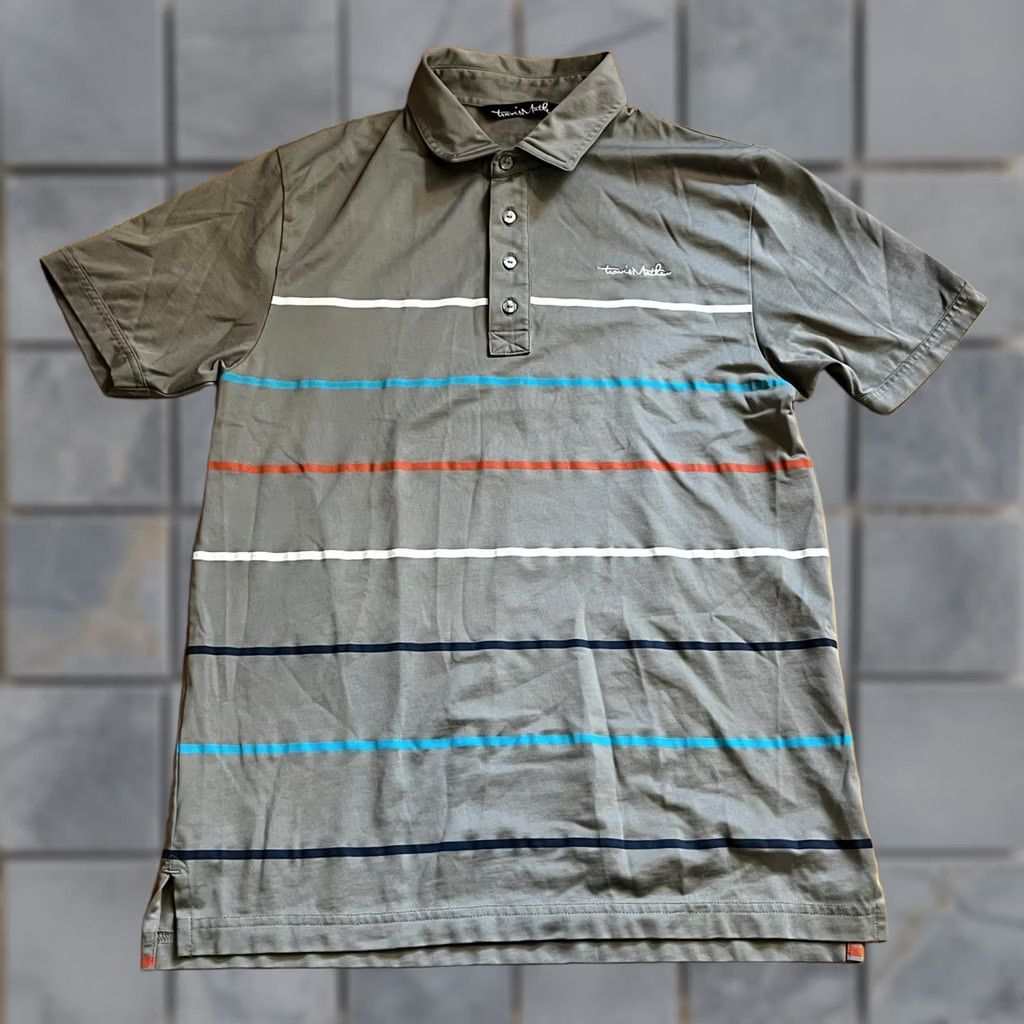 TravisMathew Travis Mathew Polo Shirt Mens Small Gray Striped Pima Cotton Blend Golf Shirt S Mens Gray Polo Size US S / EU 44-46 / 1 - 1 Thumbnail