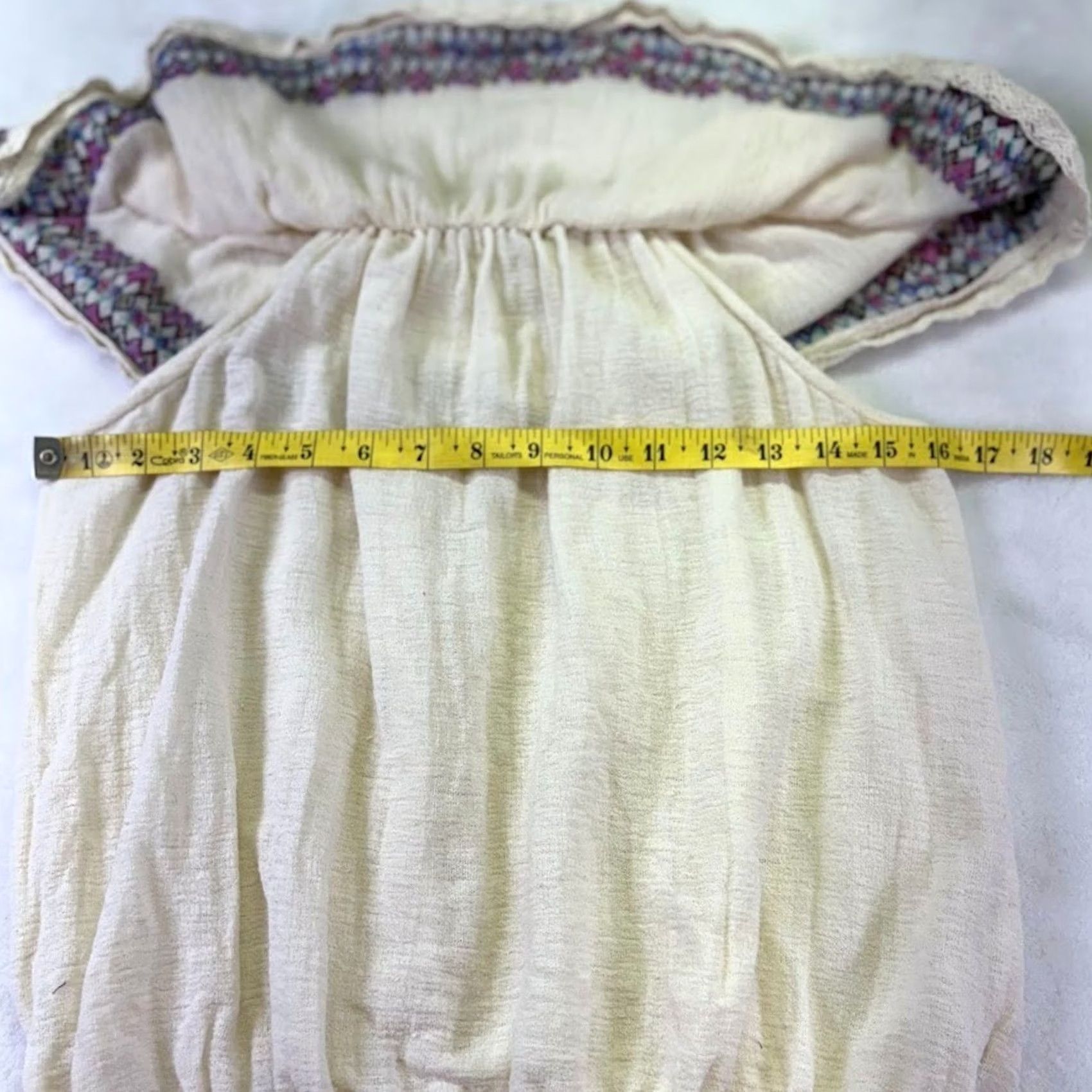 Billabong BILLABONG Off the Shoulder Peasant Top Cream Crop Embroidered Ruffle M Womens Size M / US 6-8 / IT 42-44 - 7 Thumbnail