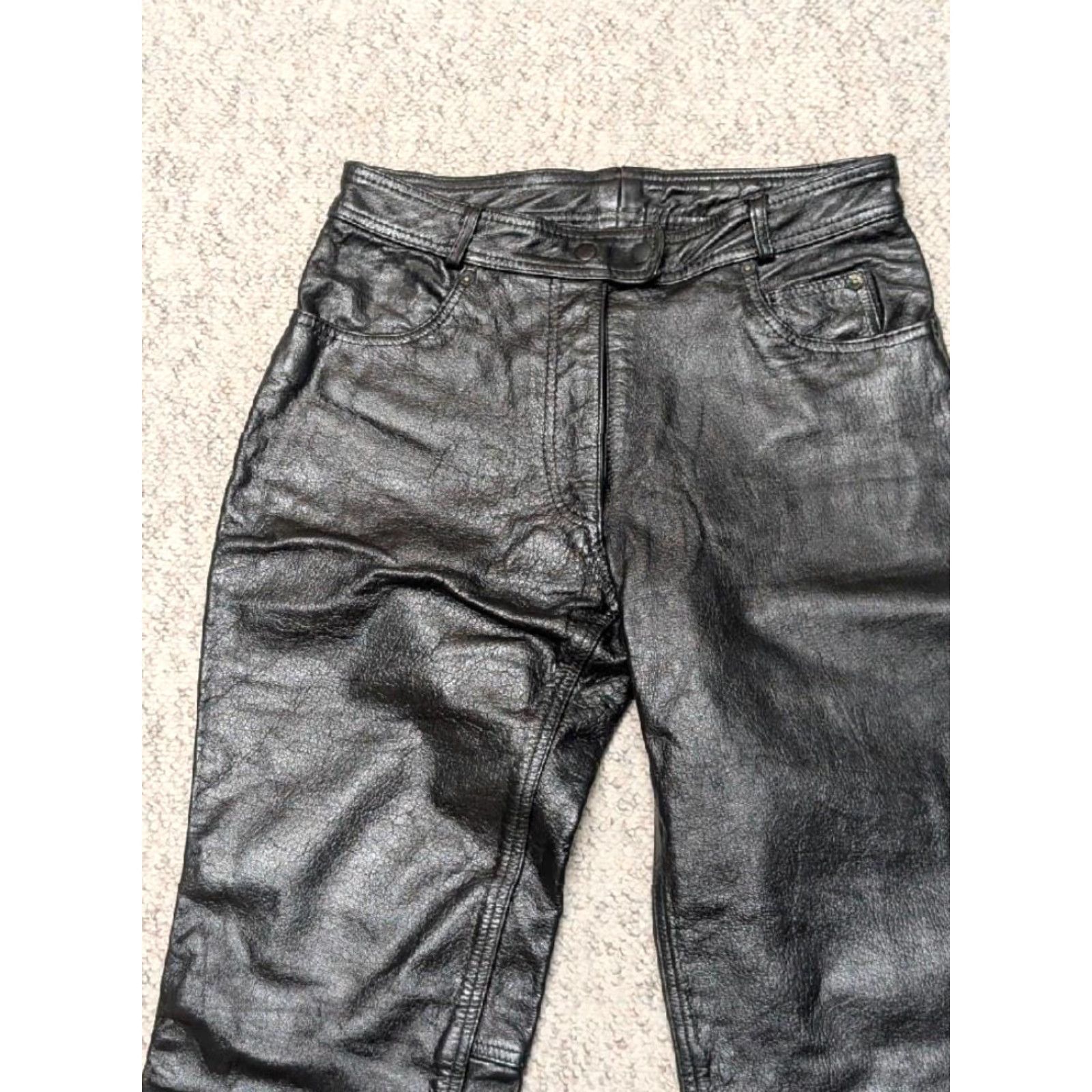 Vintage VINTAGE Jamin Leather Motorcycle Pants 28x32 Black Cowhide Leather Jeans Mens Jeans 90s Size US 28 / EU 44 - 7 Thumbnail