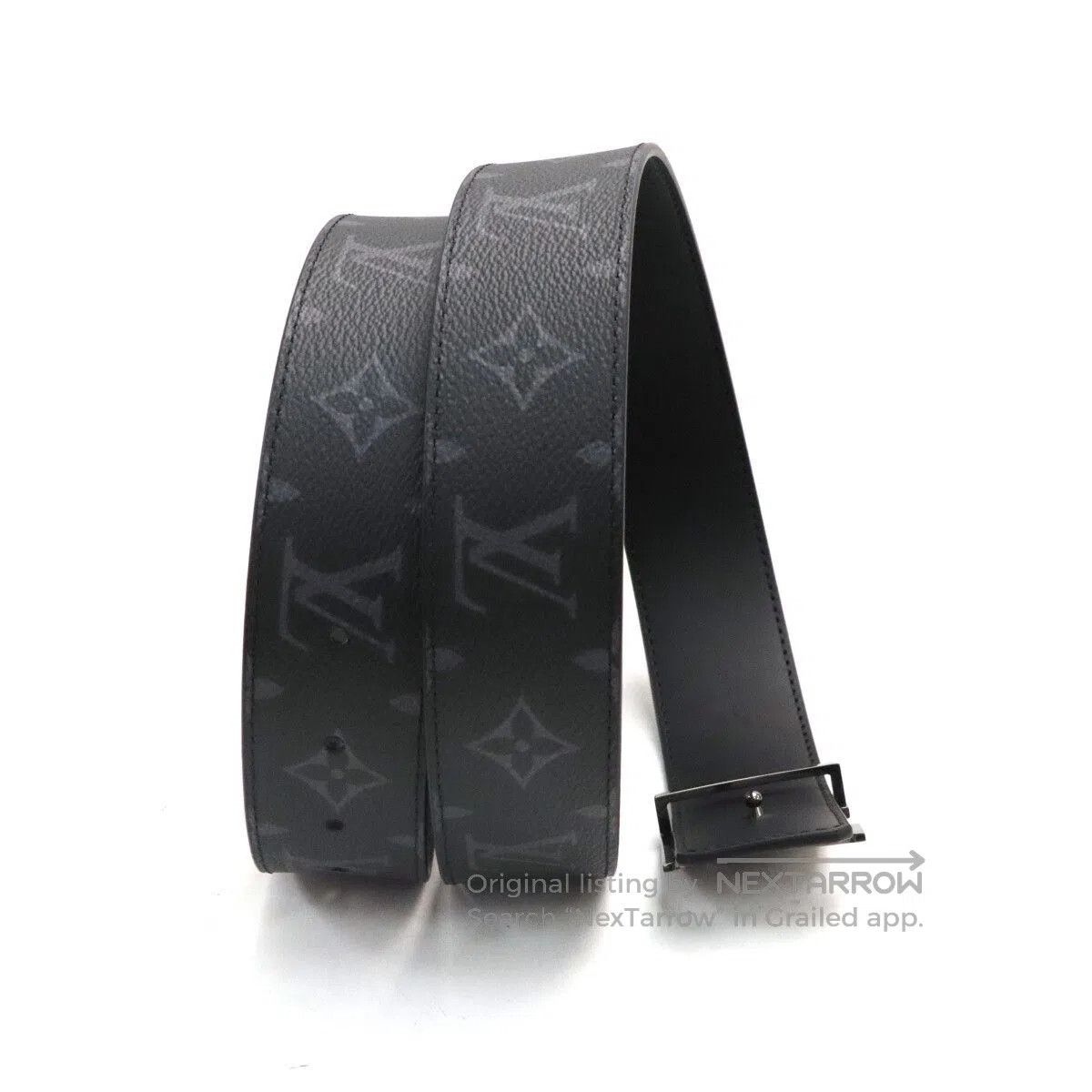 Louis Vuitton LV Men's Black Monogram Belt. Size ONE SIZE - 3 Thumbnail