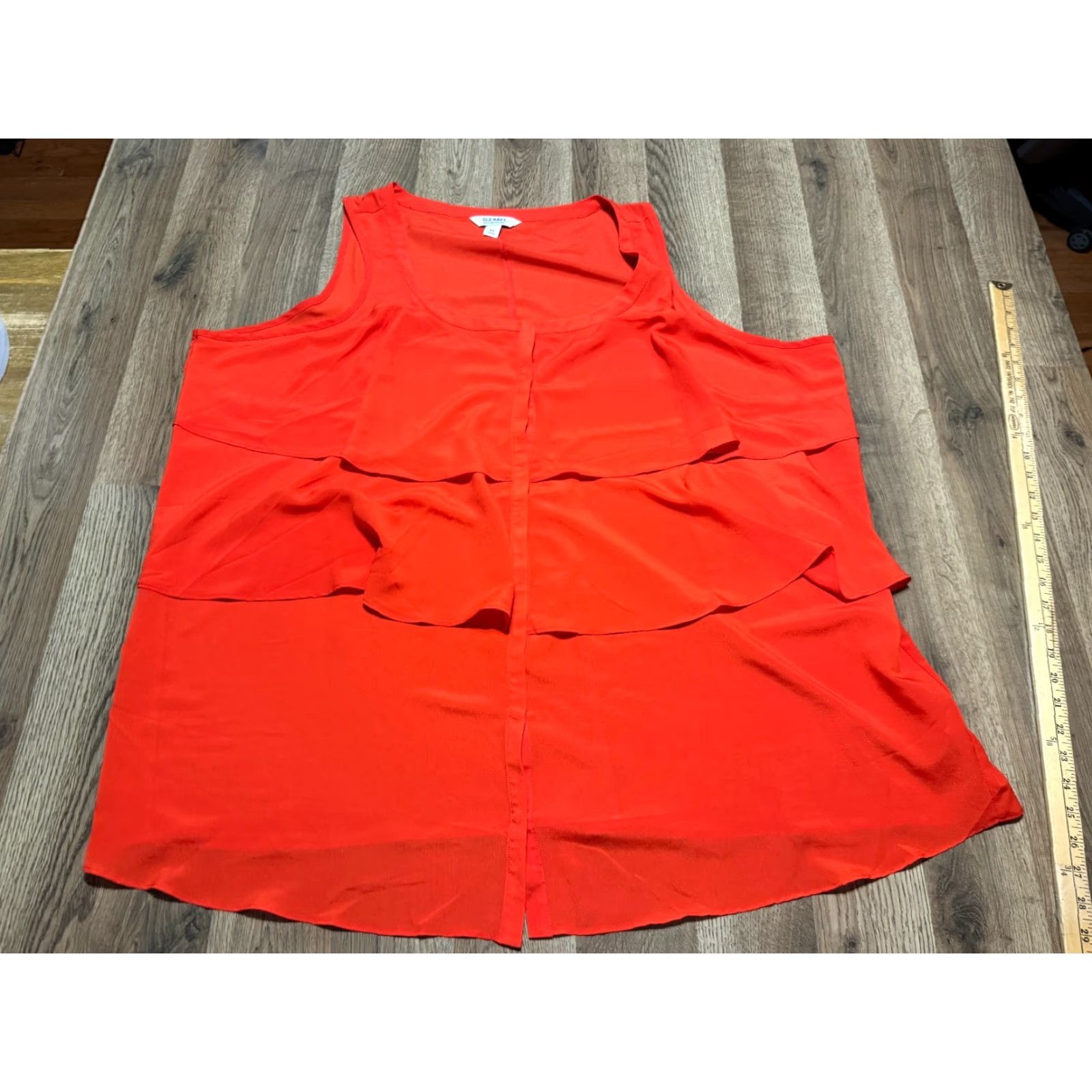 Old Navy Old Navy Tank Top Women's Plus Size 4X Orange Ruffle Tiered Tank Women Plus 4X Orange Ruffle Tiered Size XXL / US 16-18 / IT 52-54 - 2 Thumbnail