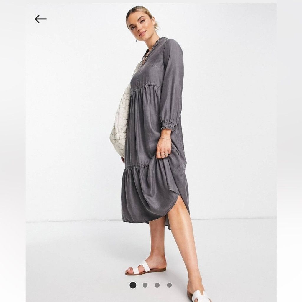 Whistles Whistles Denim Trapeze Midi Dress Size XS / US 0-2 / IT 36-38 - 3 Thumbnail