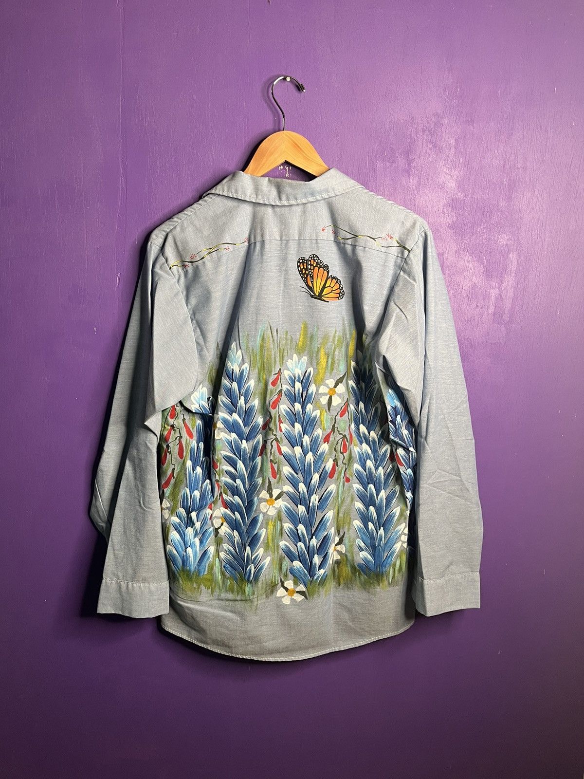 Vintage Vintage 80s Big Ben bluebonnet flowers button up Size US M / EU 48-50 / 2 - 2 Thumbnail