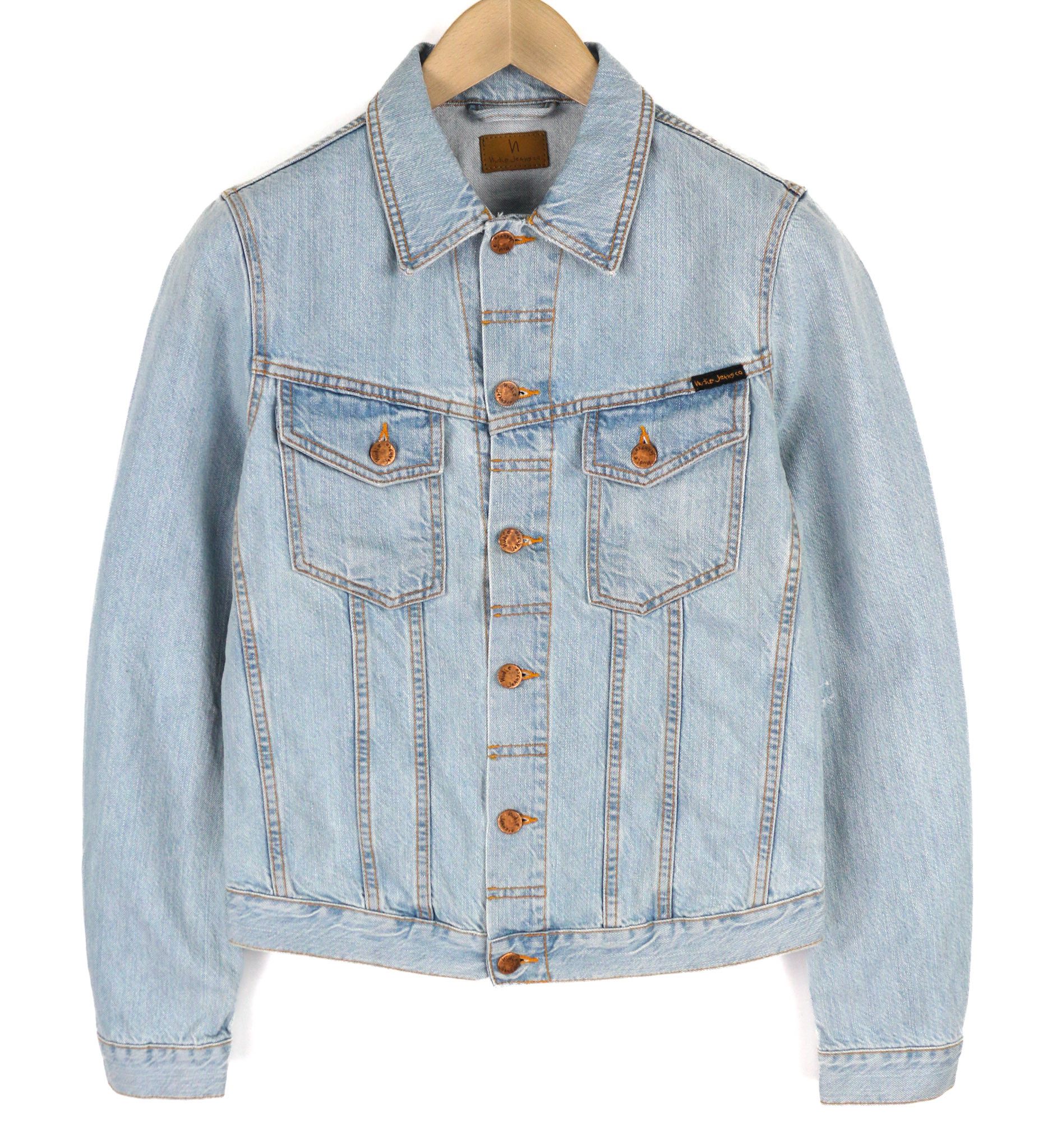 Nudie Jeans PERRY S Organic Saltwater Shades Polo Denim Jacket 82445 Size US S / EU 44-46 / 1 - 1 Thumbnail