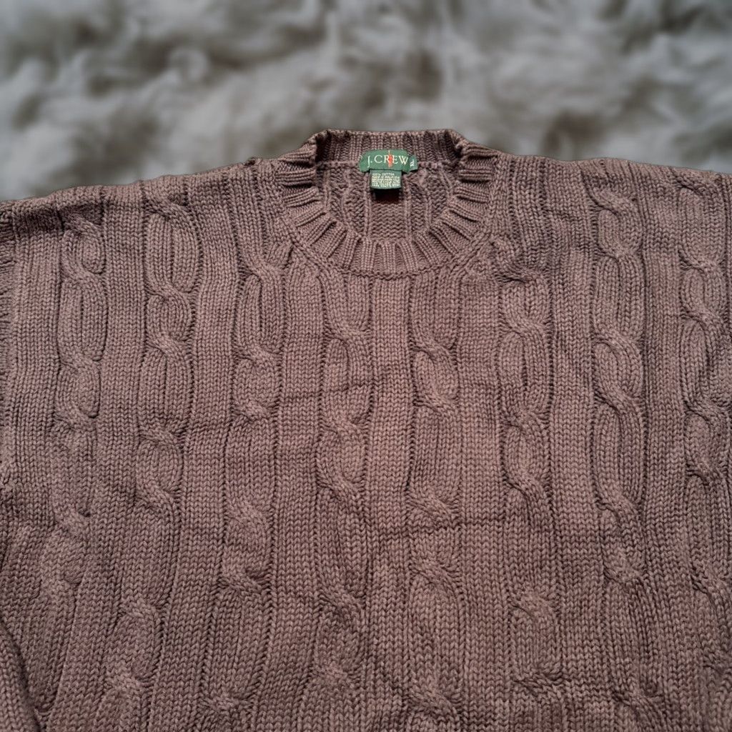 J.Crew VINTAGE J.CREW Sweater Mens XL Brown Cable Knit Classic Pullover 90s Oarsman Size US XL / EU 56 / 4 - 1 Thumbnail