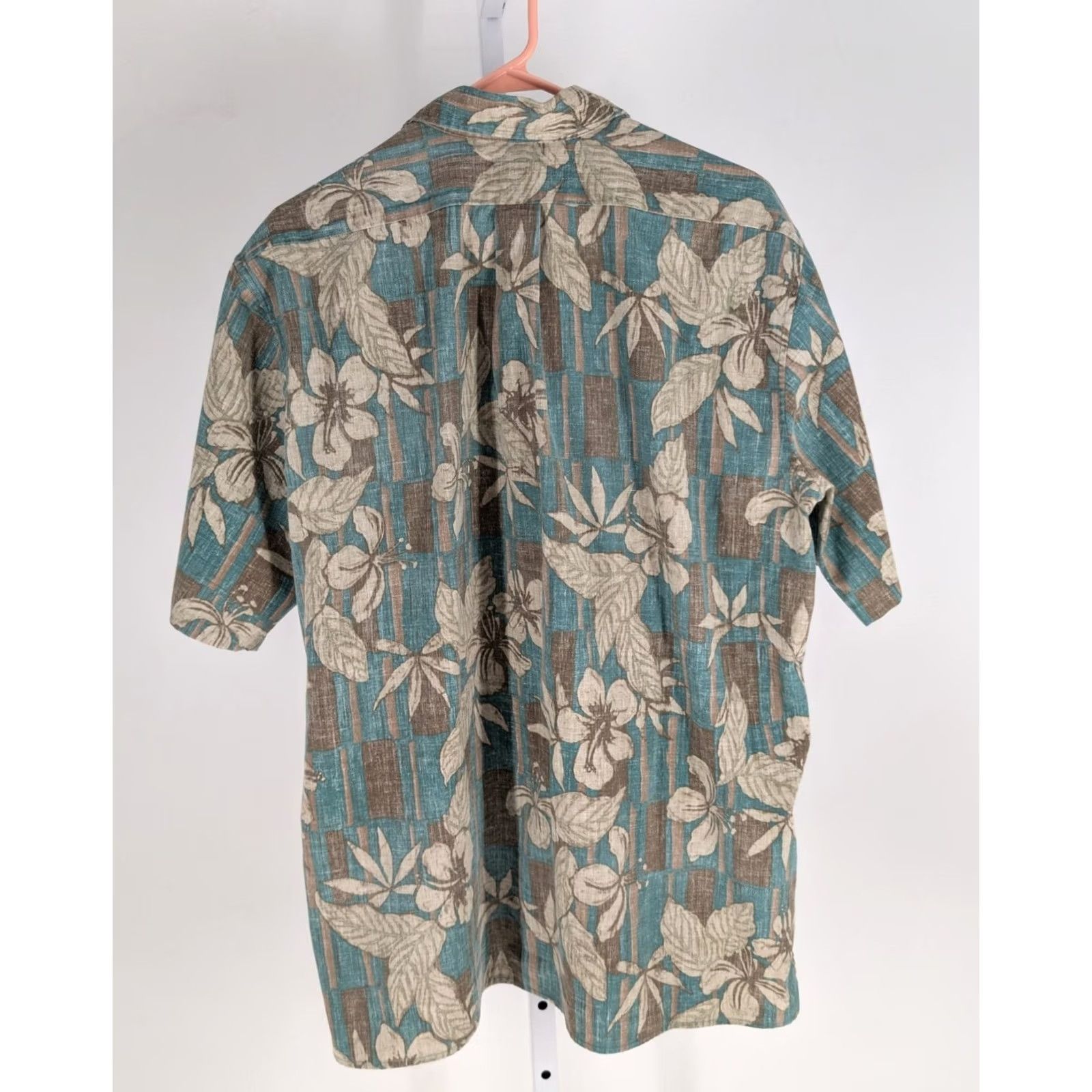 Reyn Spooner Reyn Spooner Shirt XL Blue Brown Hibiscus Floral Hawaiian Vintage Aloha Button-Up Short Sleeve Mens Size US XL / EU 56 / 4 - 3 Thumbnail