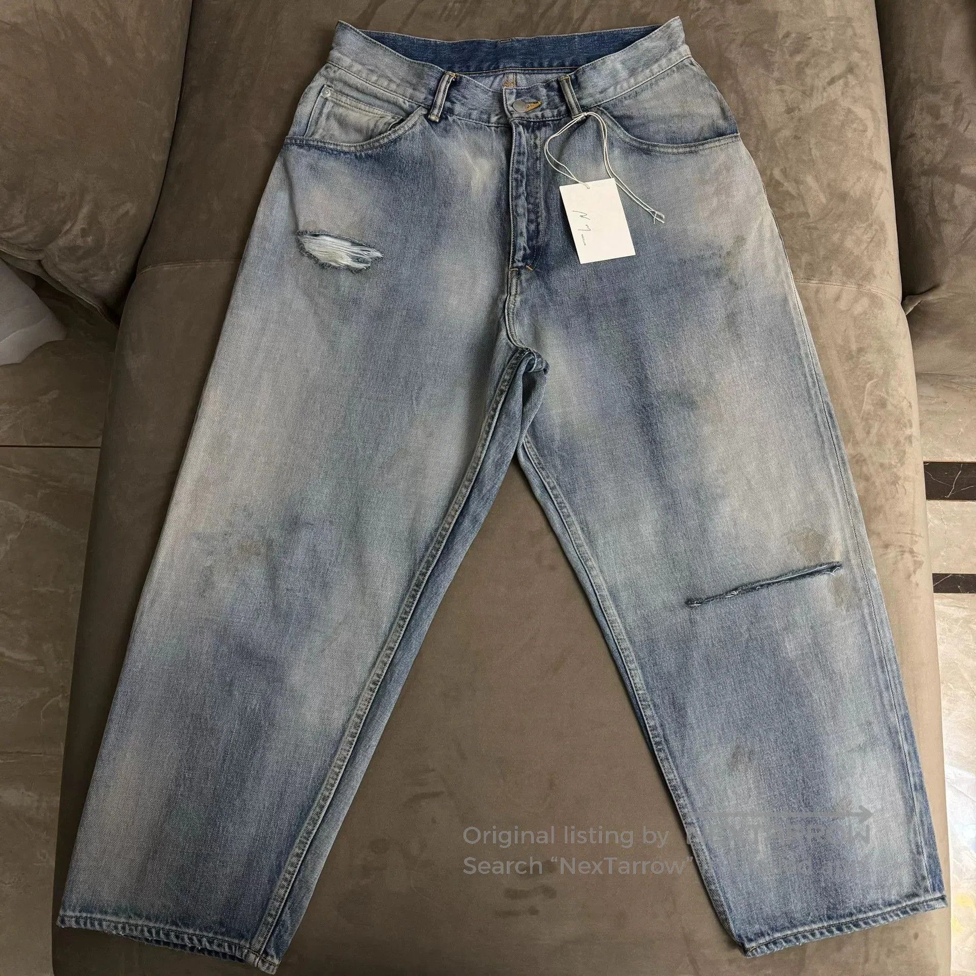 Japanese Brand ANCELLM Selvedge Tapered Denim Pants. Size US 26 / EU 42 - 1 Thumbnail