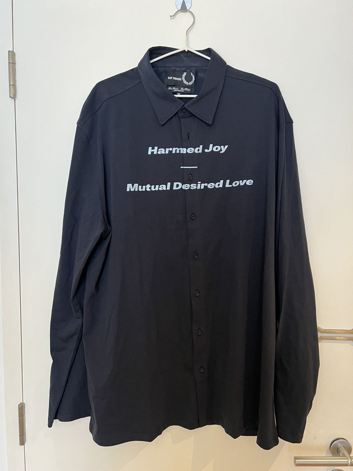 Raf Simons FRED PERRY Raf Simons Printed Jersey Navy XL long sleeve Size US XL / EU 56 / 4 - 5 Thumbnail