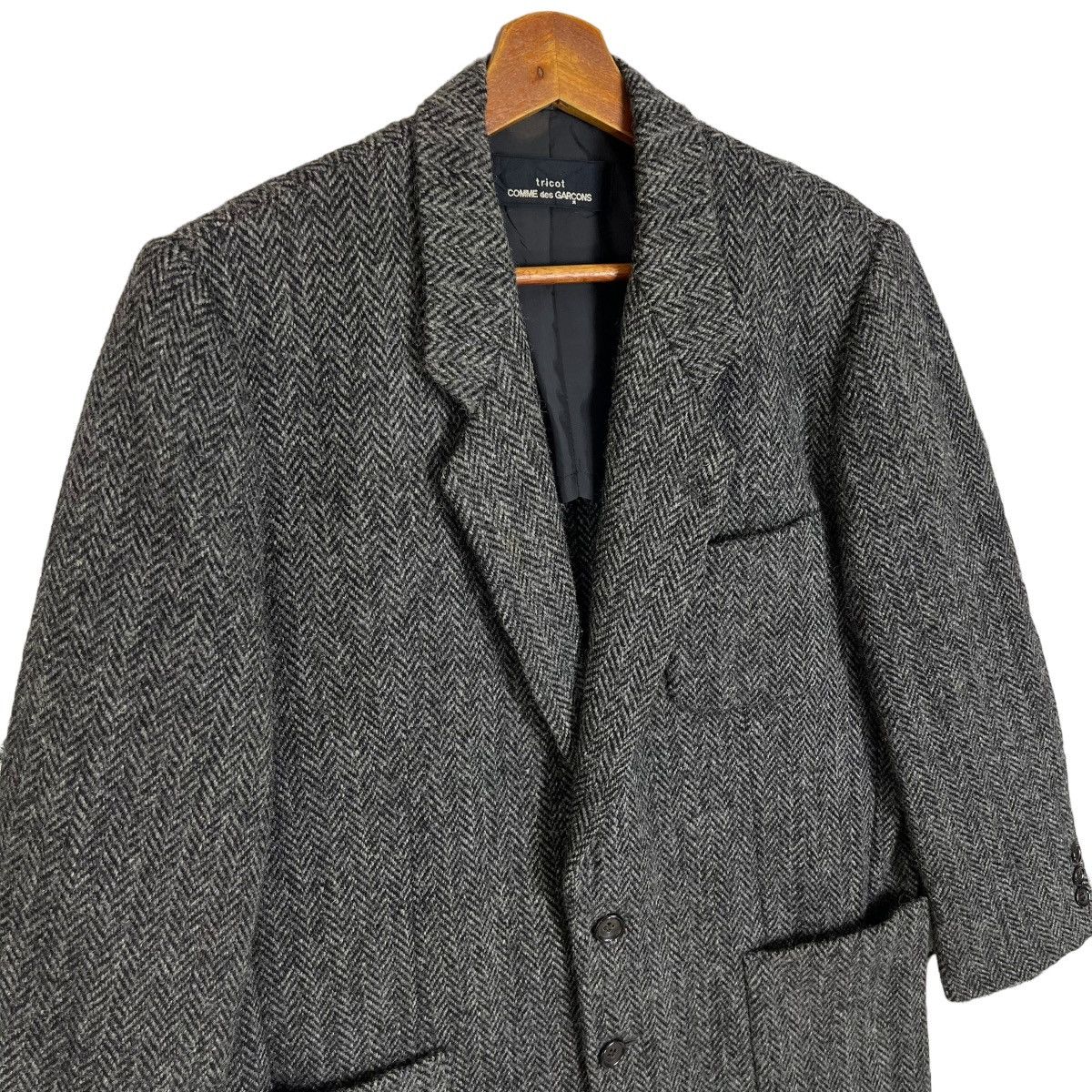 Comme des Garcons Gray Herringbone Tweed Blazer CDG x Harris Tweed Size US M / EU 48-50 / 2 - 4 Thumbnail