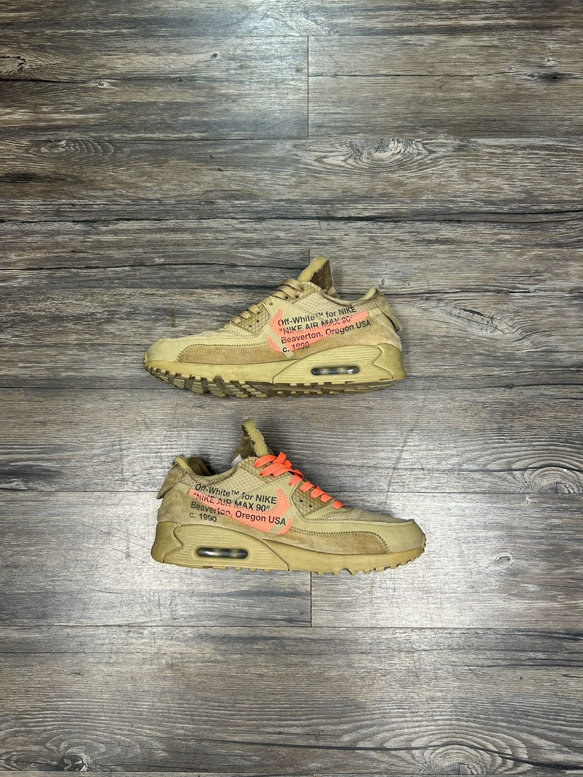 Nike × Off-White Nike x Off-White x Air Max 90 ‘Desert Ore’ Size US 10 / EU 43 - 3 Thumbnail