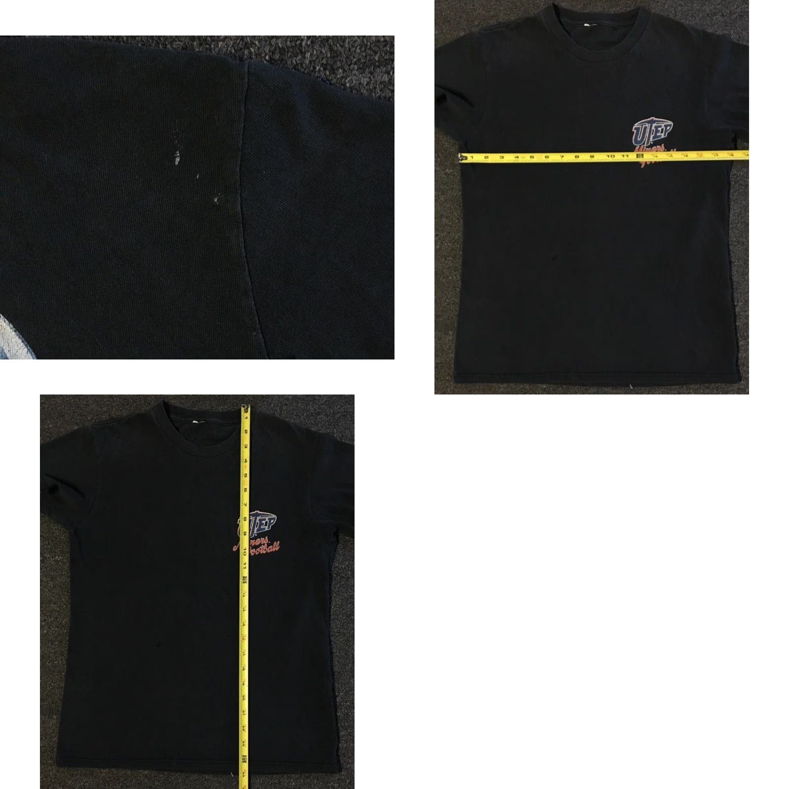 Vintage VINTAGE UTEP Miners Football Faded Distress Shirt S AOP Black Mens Small T-Shirt 90s Grunge College PE Track USA USA, College, Grunge, 90s, Football Size US S / EU 44-46 / 1 - 9 Thumbnail