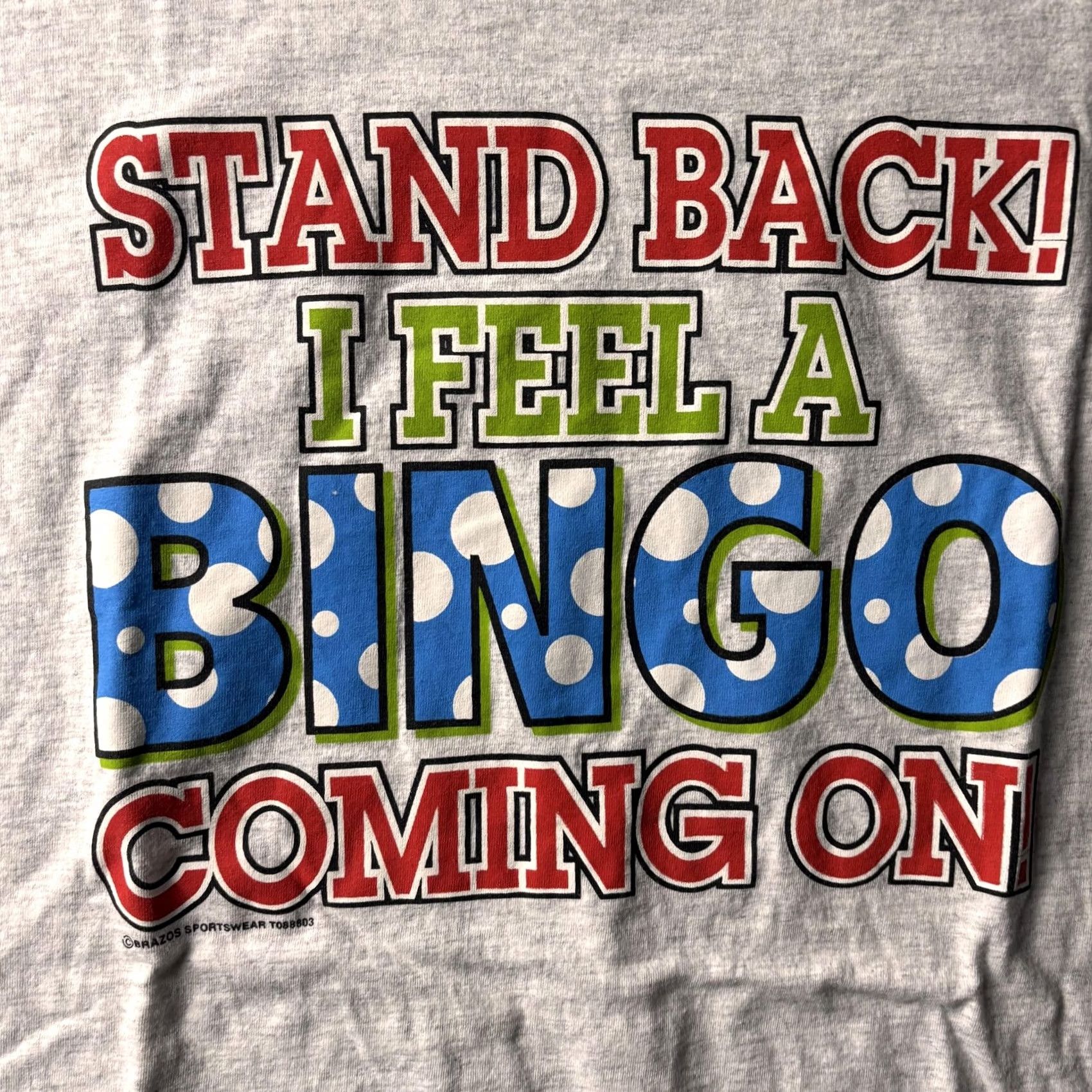 Tultex VINTAGE Stand Back I Feel A Bingo Coming On Shirt Mens XL Gray Funny Graphic Tultex Tee Size US XL / EU 56 / 4 - 2 Thumbnail
