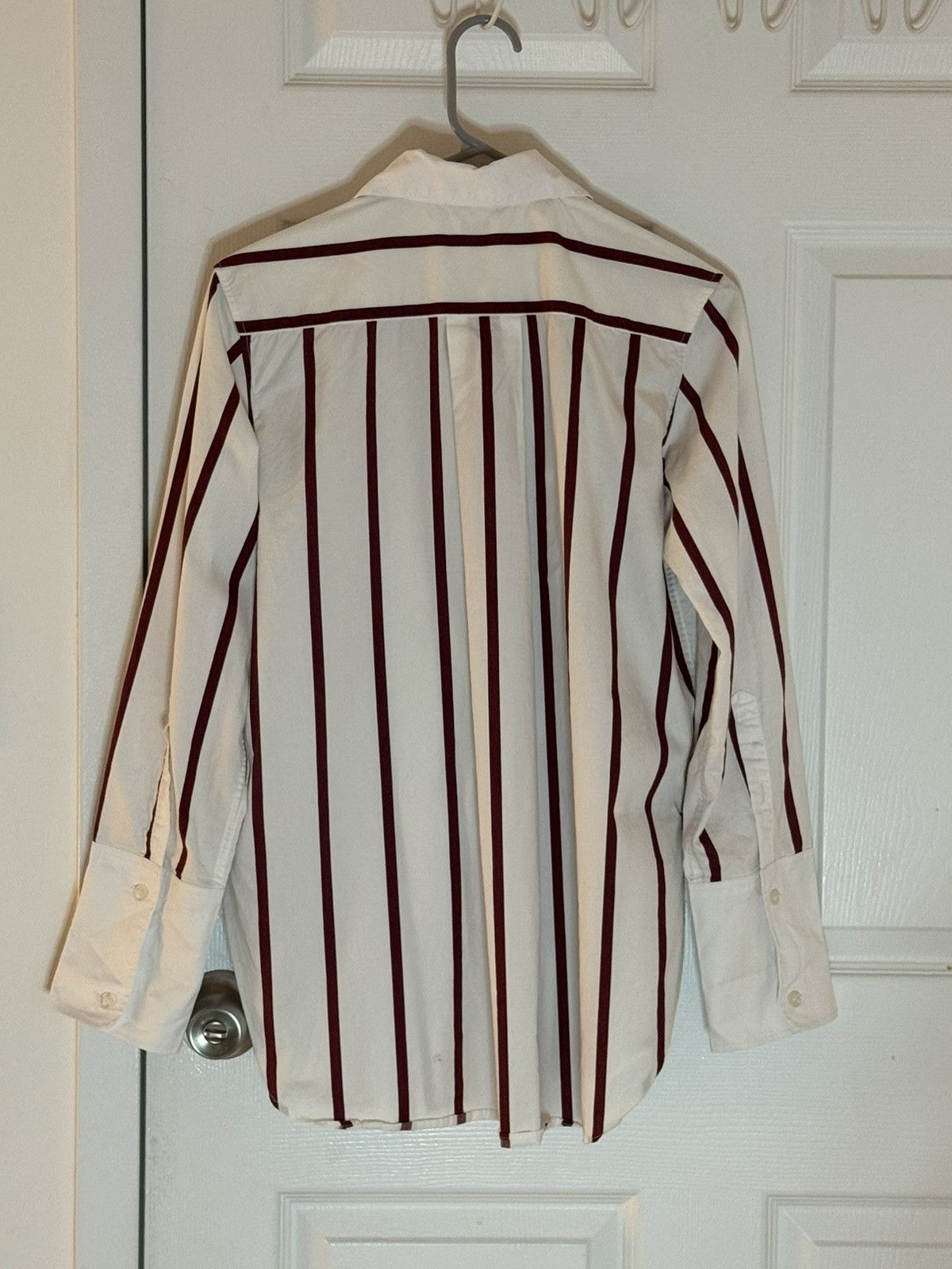 Toteme Toteme Embroidered Logo Red Striped Sassa Shirt size XS Size XS / US 0-2 / IT 36-38 - 3 Thumbnail