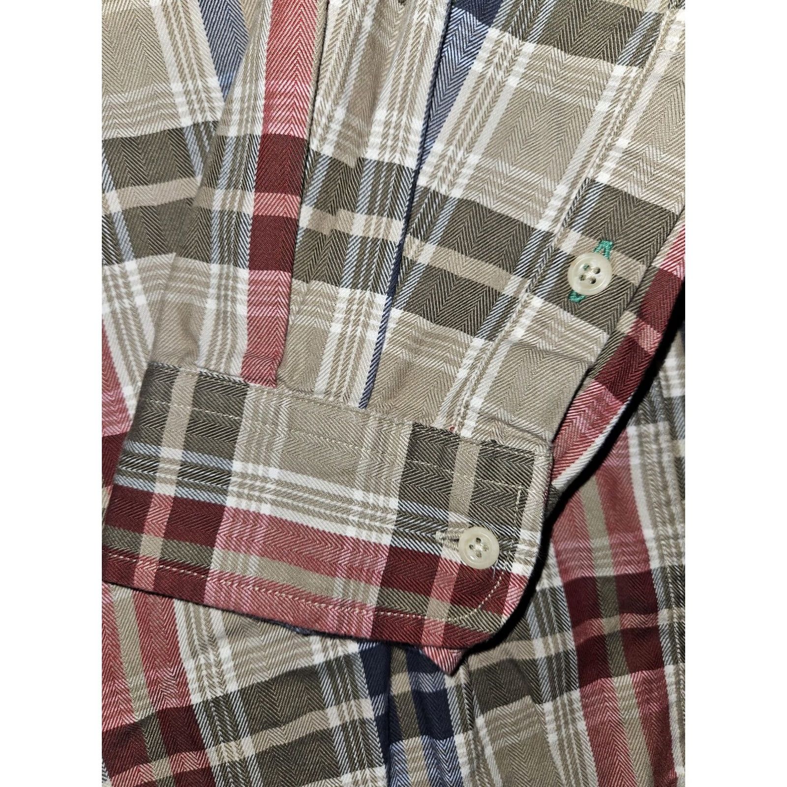 Tommy Hilfiger Tommy Hilfiger Shirt Mens XL Beige Plaid Button Down Long Sleeve Crest Casual Size US XL / EU 56 / 4 - 6 Thumbnail