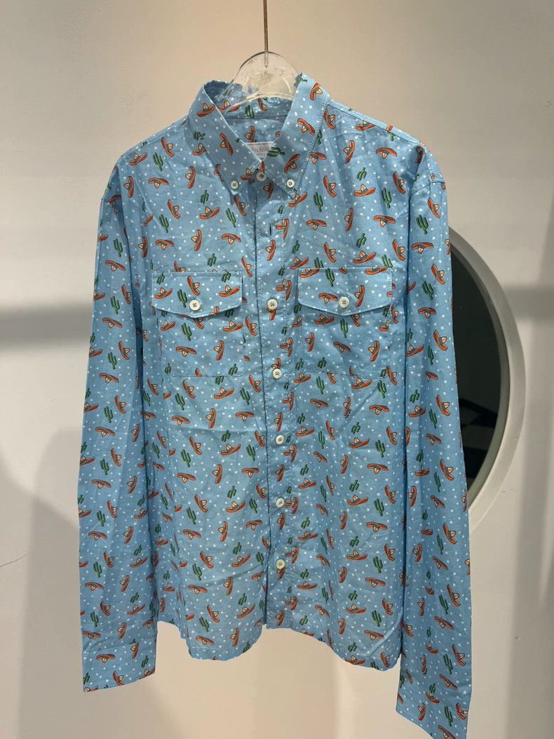 Prada Prada Size 41 Blue full-print shirt 2501-Nextarrow Size US XS / EU 42 / 0 - 1 Thumbnail
