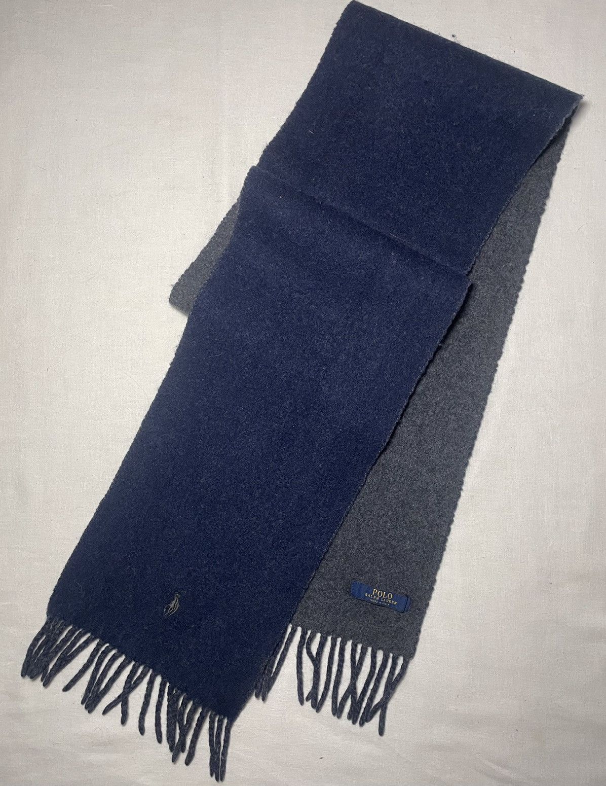 Polo Ralph Lauren × Ralph Lauren Polo Ralph Lauren navy grey wool scarf Size ONE SIZE - 3 Thumbnail