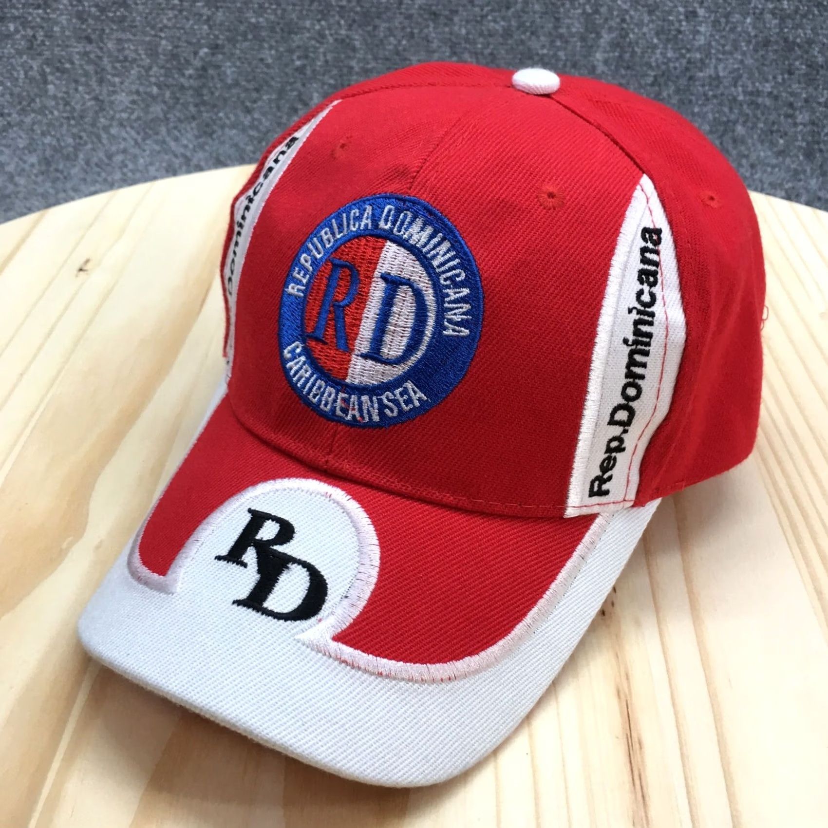 Vintage Republica Dominicana Baseball Cap Hat Mens Red Adjustable Embroidered Size ONE SIZE - 2 Thumbnail