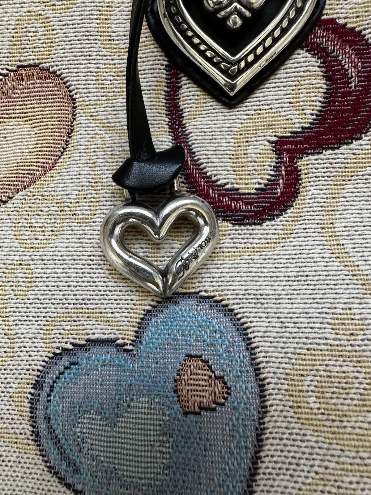 Brighton Brighton Large Multi Color Heart Print Canvas Tote Bag 90s Size ONE SIZE - 2 Thumbnail