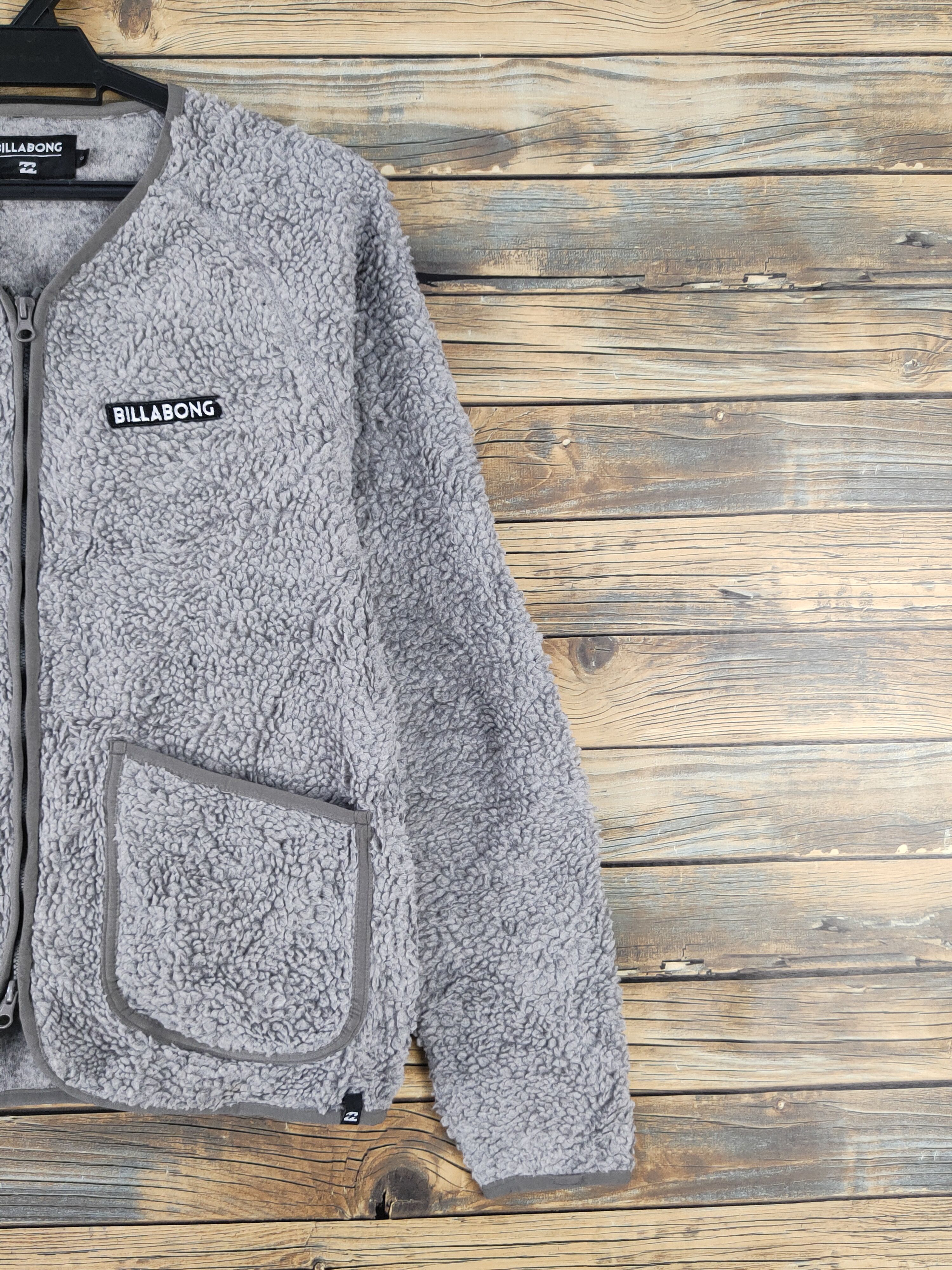 Billabong × Vintage Super Rare Billabong Gray Fur Faux Sweater Size US S / EU 44-46 / 1 - 6 Thumbnail