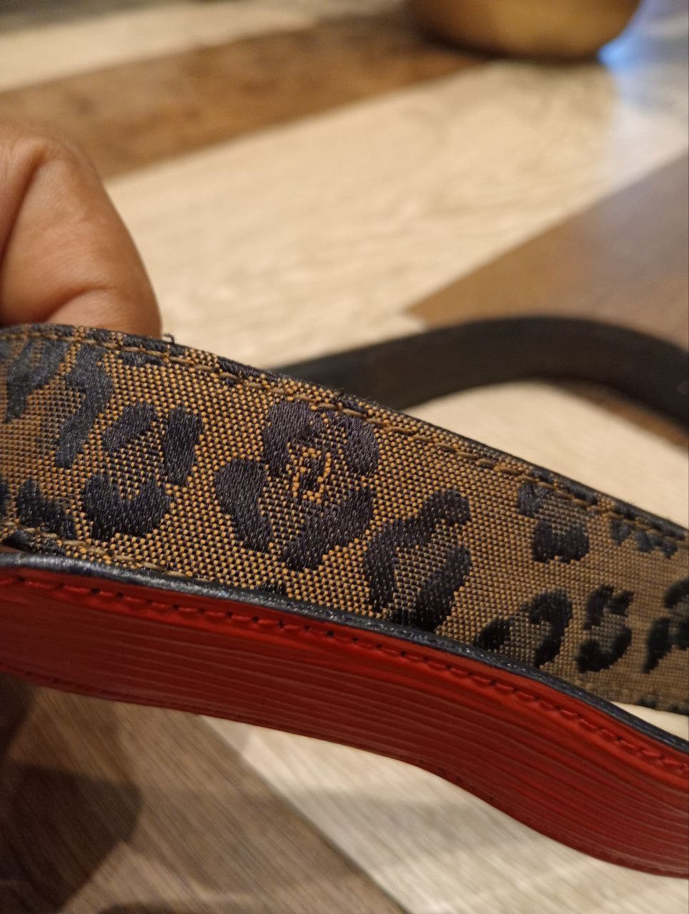 Fendi FENDI RED TEXTURED LEATHER & LEOPARD BELT Size ONE SIZE - 5 Thumbnail