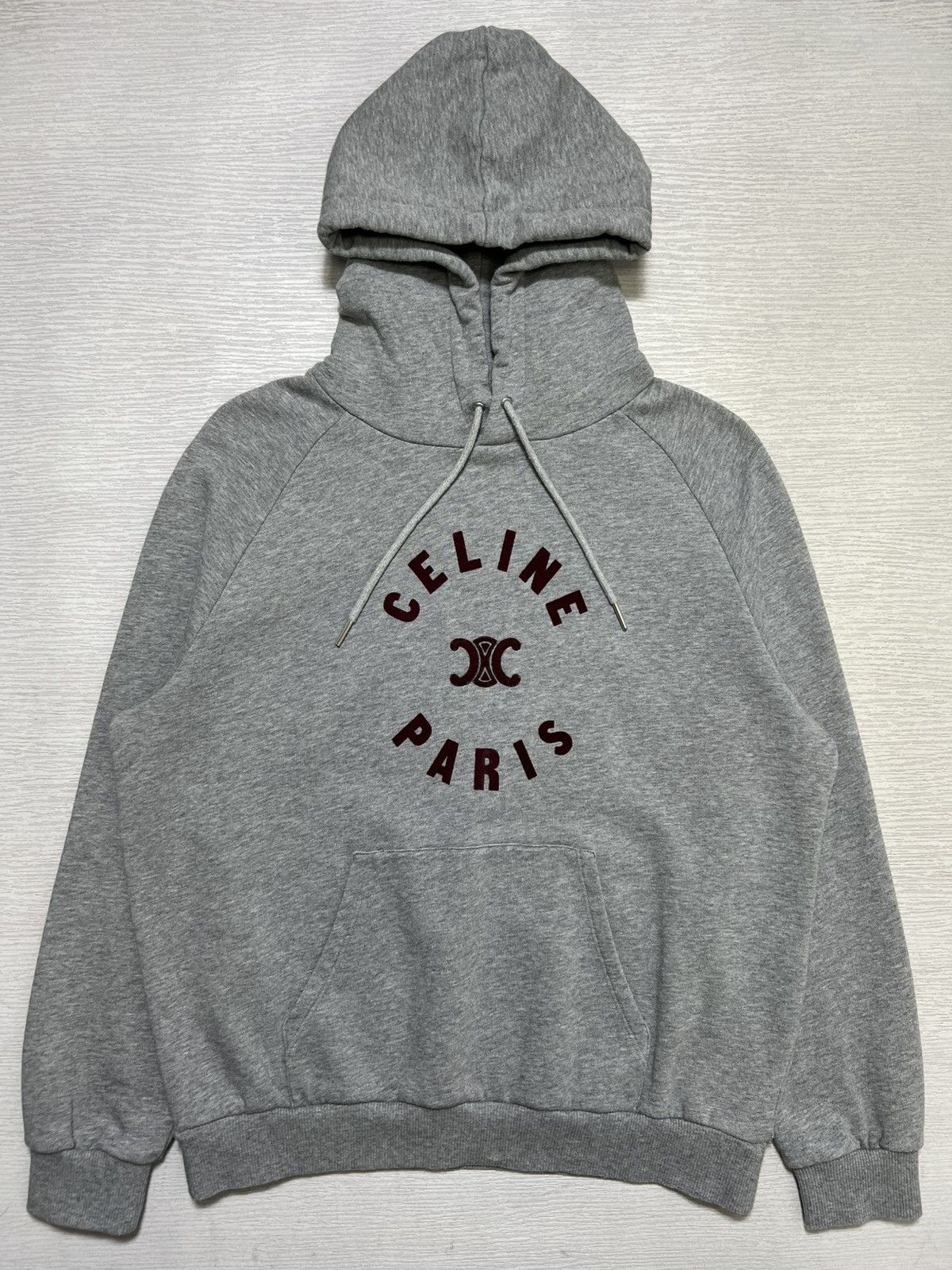 Celine Celine - Grey Triomphe Hoodie Size L / US 10 / IT 46 - 1 Thumbnail