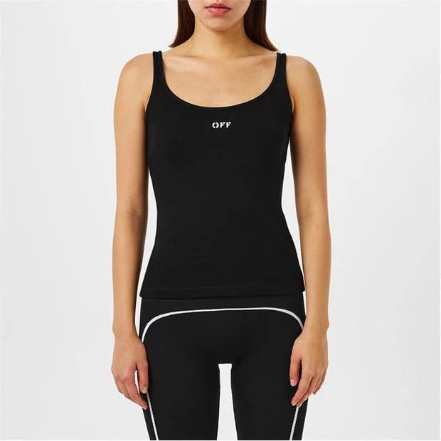 Off-White o1g2r1mq1224 Scoop Tank Top in Black Size XS / US 0-2 / IT 36-38 - 3 Thumbnail