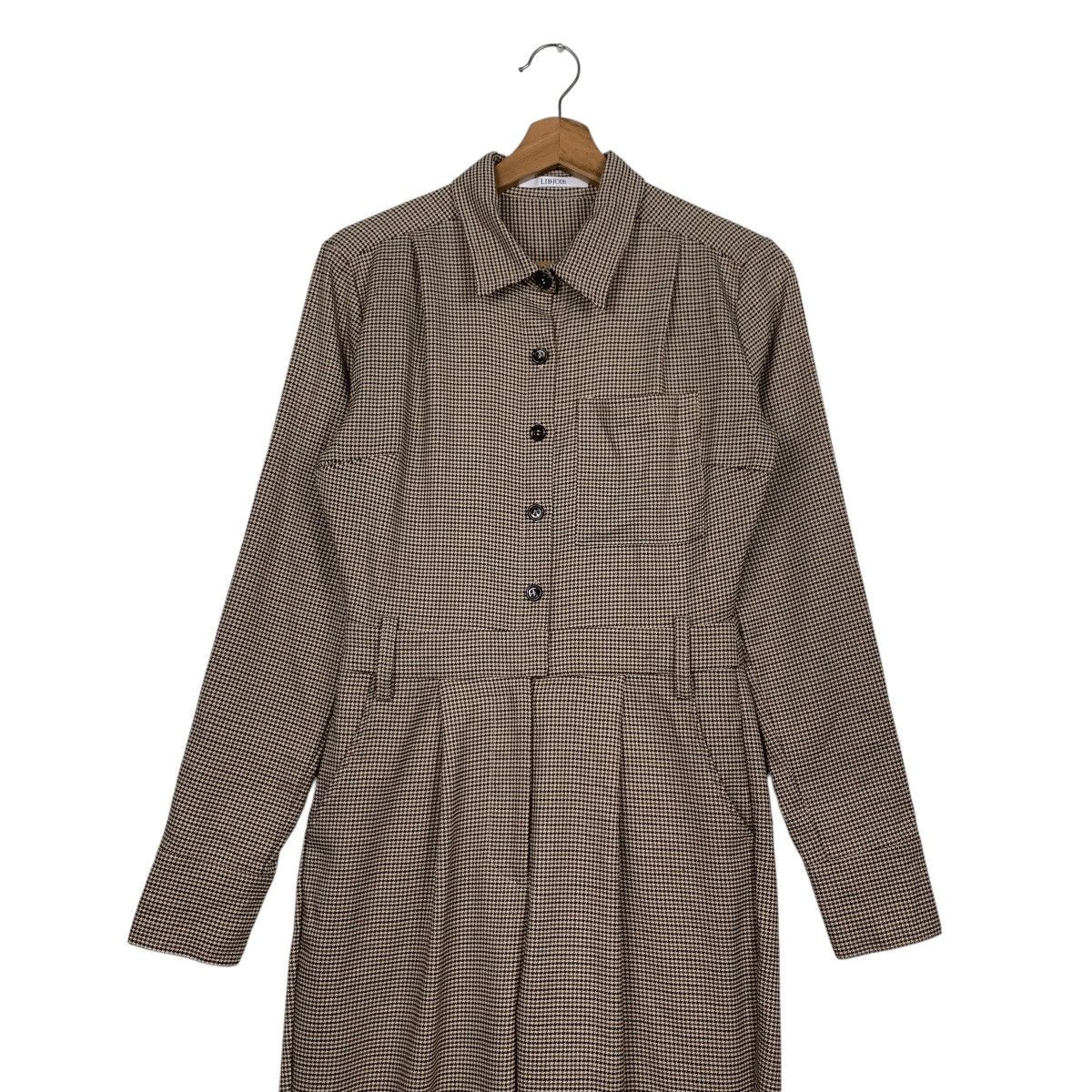 Japanese Brand LIBJOIE Houndstooth Pattern Jumpsuit Coverall #2867-C129 Size 28" / US 6 / IT 42 - 5 Thumbnail