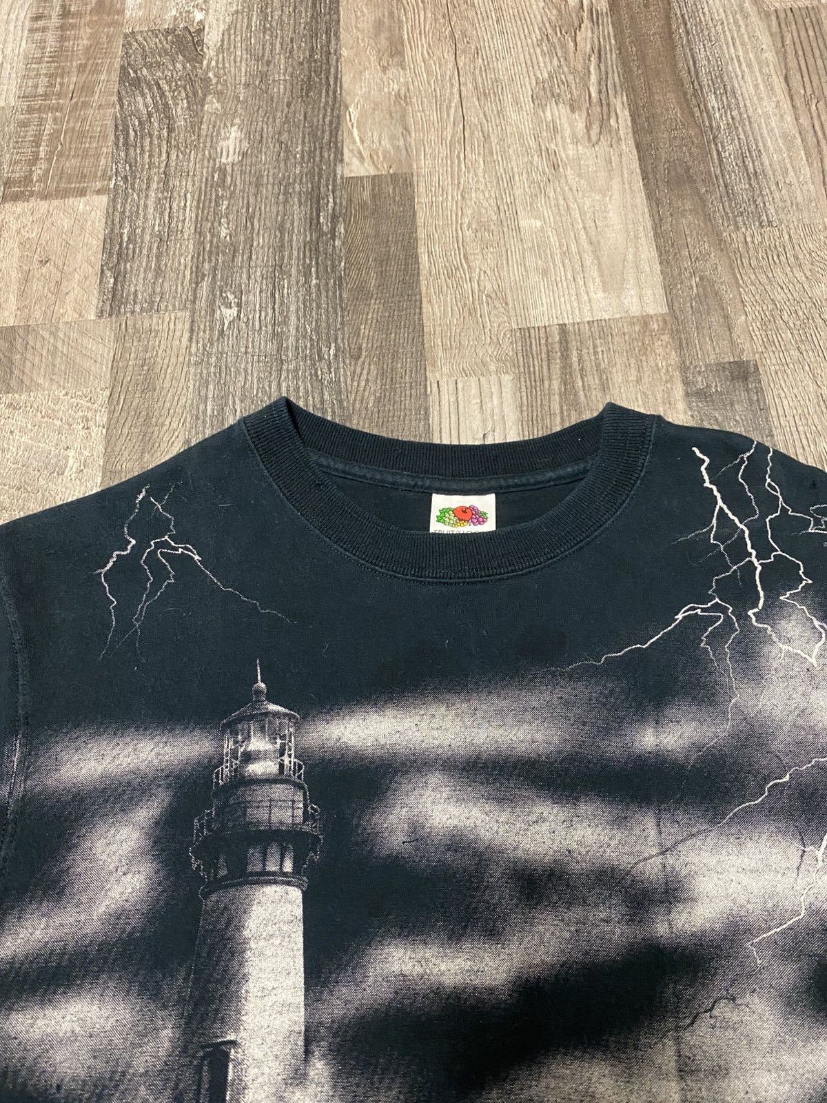 Vintage Vintage Lighthouse Lightning Storm 90’s T Shirt Made in usa Size US M / EU 48-50 / 2 - 5 Thumbnail