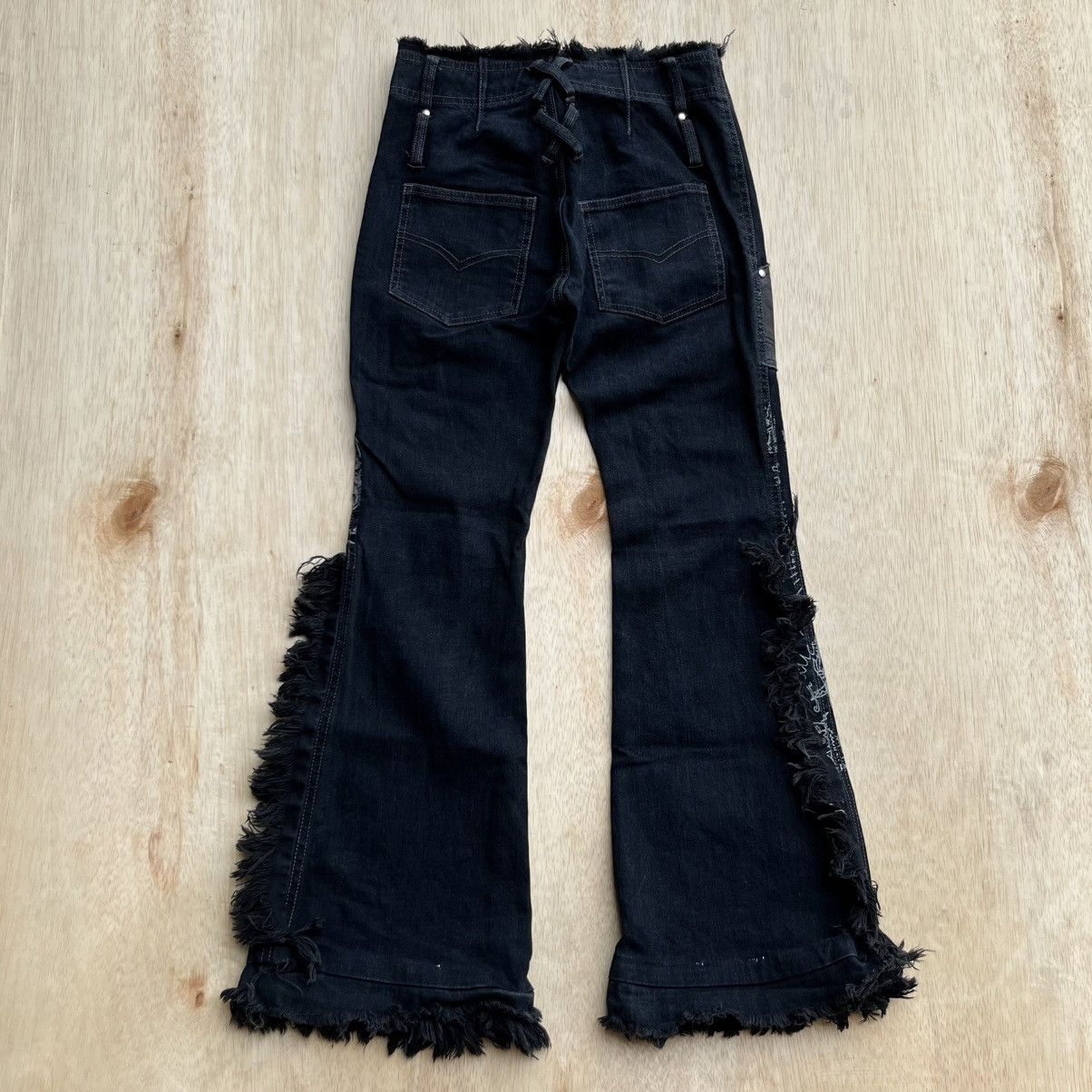 Tornado Mart ALGONQUINS JAPANESE BRAND BONDAGE Y2K MAD PUNK FLARED DENIM Size 27" / US 4 / IT 40 - 9 Thumbnail