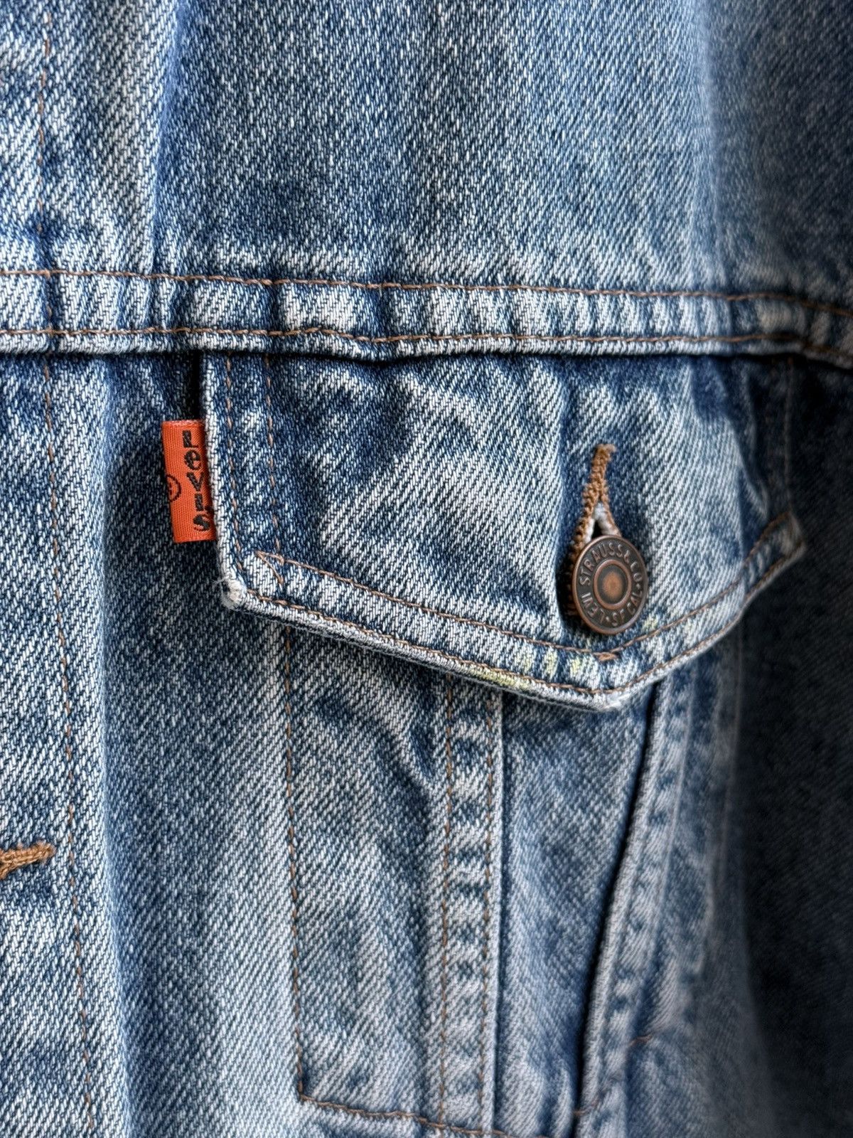 Levi's Vintage 80s Levi’s Orange Tab Washed Denim Jacket Size US L / EU 52-54 / 3 - 4 Thumbnail