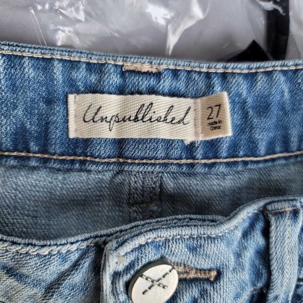 Other EUC Unpublished Distressed Denim Mini Skirt Size 27" / US 4 / IT 40 - 7 Thumbnail