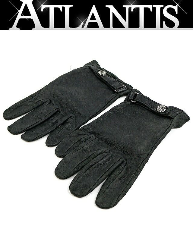 CHROME HEARTS　ブラックレザー手袋 サイズ7インチ Chrome Hearts Leather Gloves | Grailed
