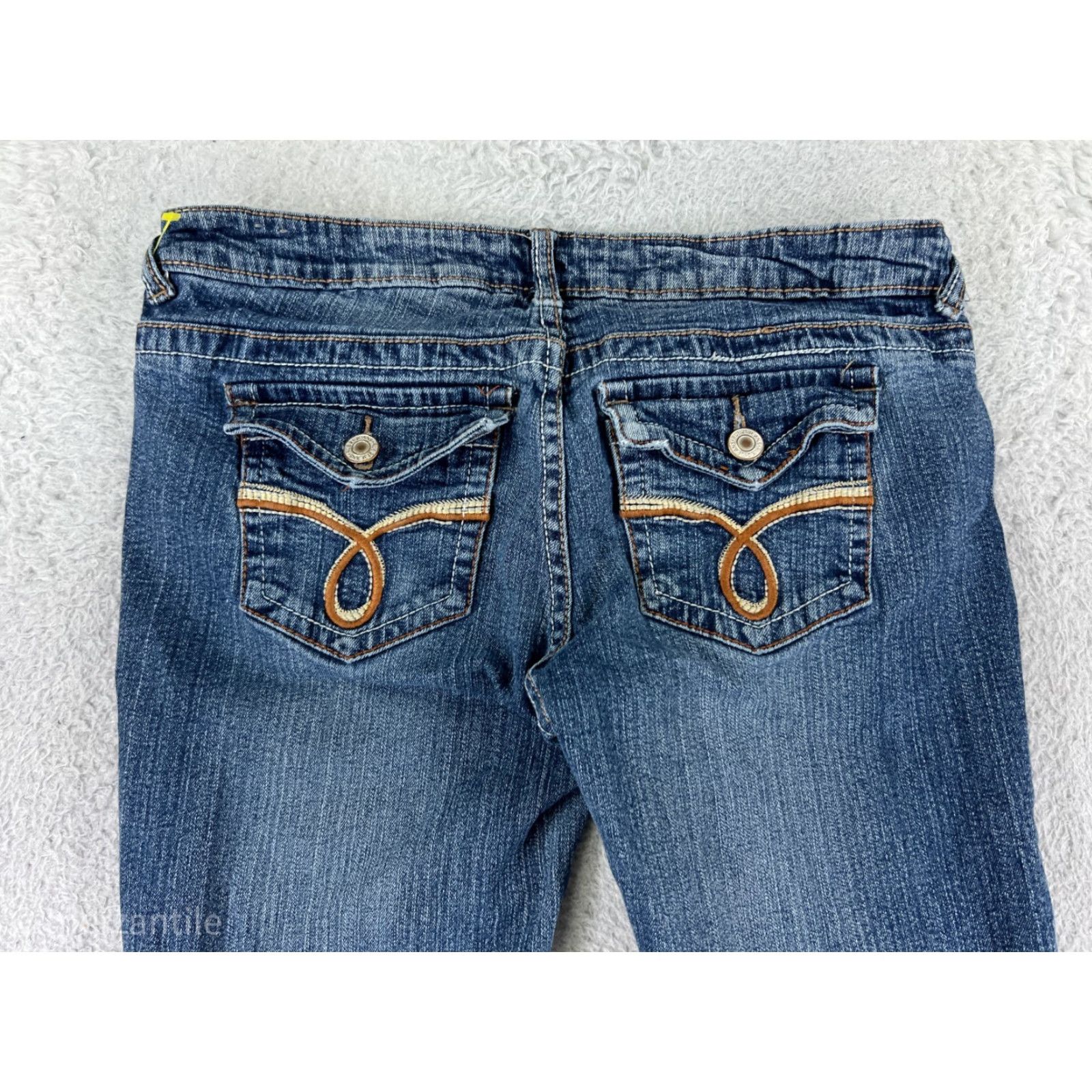 Vintage Rue21 Jeans Womens 5 Blue Denim Bootcut Cotton Blend Stretch Embroidered Size 27" / US 4 / IT 40 - 3 Thumbnail