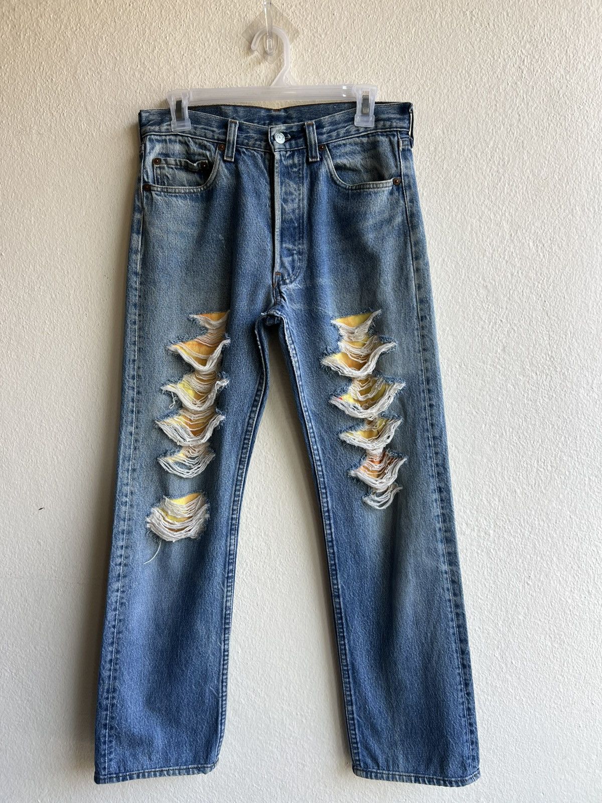 Levi's Vintage 80s Levi’s 501 Ripped Distressed Denim Jeans Size US 30 / EU 46 - 2 Thumbnail