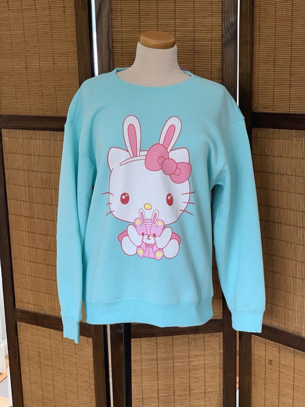Designer Hello Kitty Women’s S L Lite Blue Sanrio Sweatshirt Easter Size L / US 10 / IT 46 - 1 Thumbnail