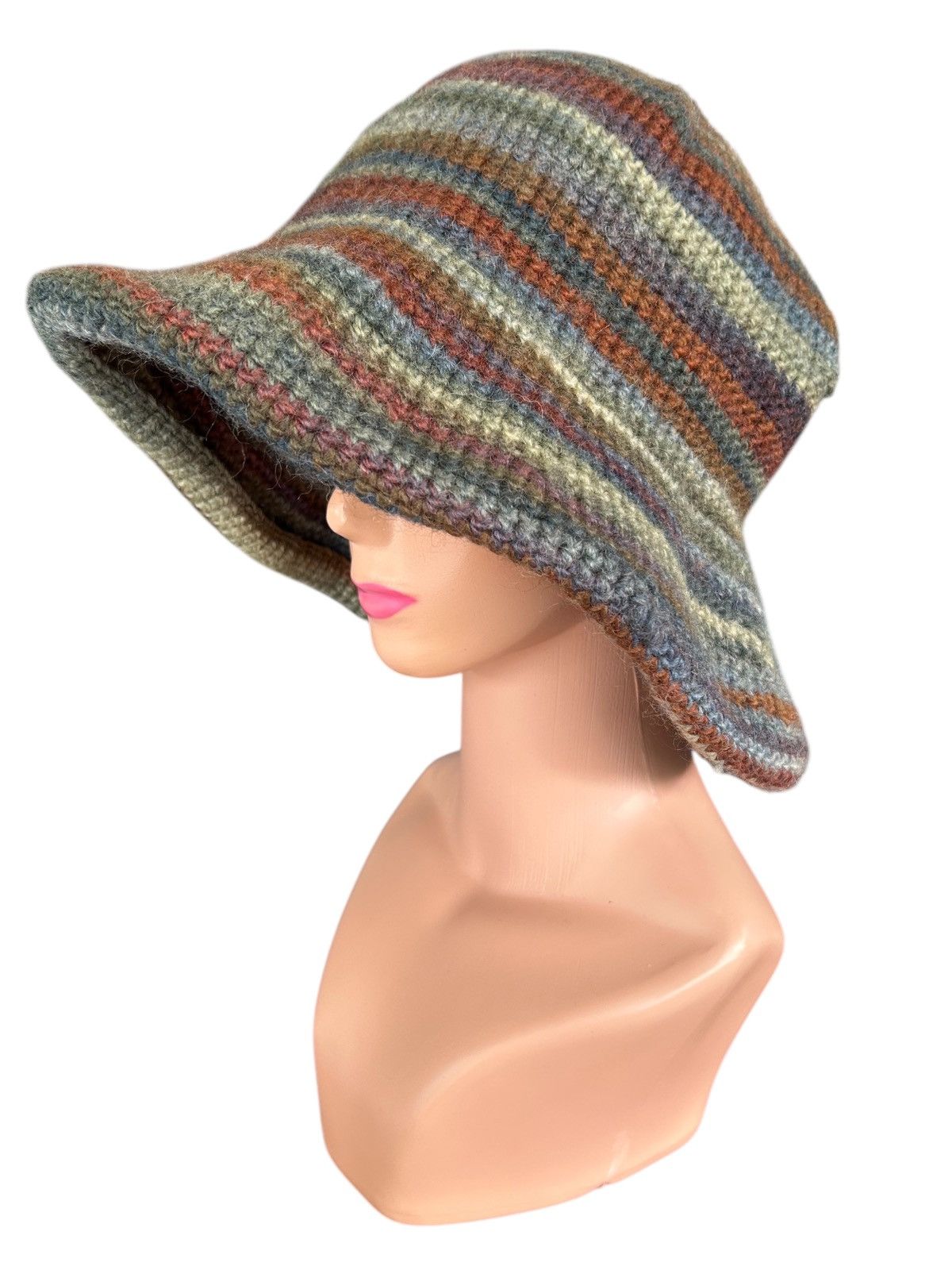 Japanese Brand × Kapital × Vintage Crochet Knitted handmade Big Bucket Hats Size ONE SIZE - 1 Thumbnail