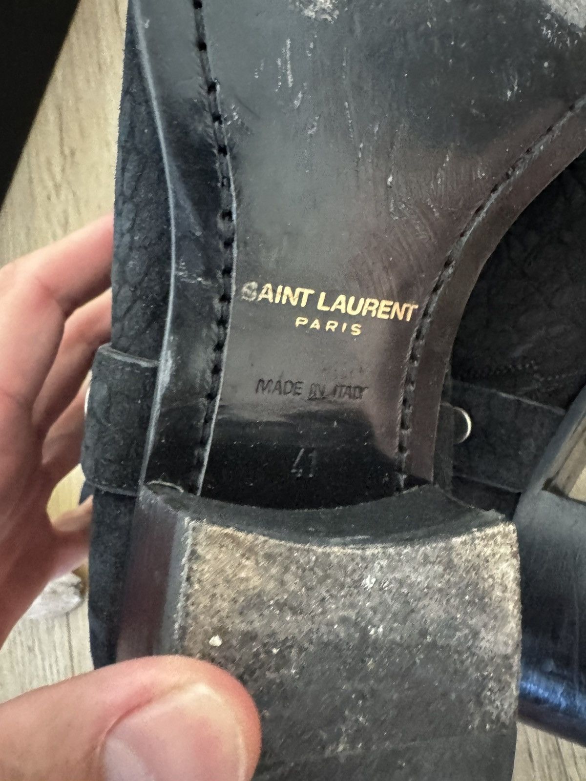 Saint Laurent Paris Croc Embossed Harness Wyatts Size US 8 / EU 41 - 7 Thumbnail