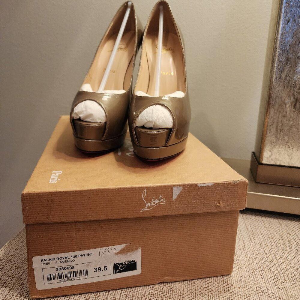 Christian Louboutin Christian Louboutin Palais Royal Patent Leather Peep-Toe Size US 9.5 / IT 39.5 - 4 Thumbnail