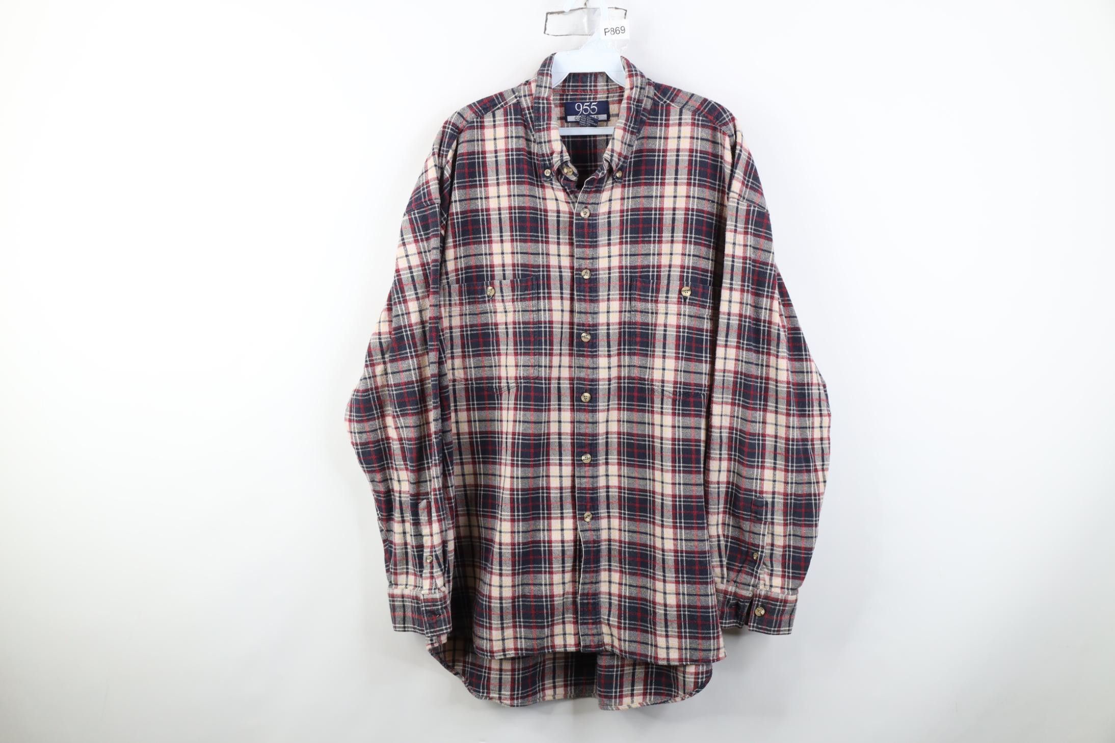 Vintage Vintage 90s Streetwear Fit Flannel Button Down Shirt Plaid Size US XL / EU 56 / 4 - 1 Thumbnail