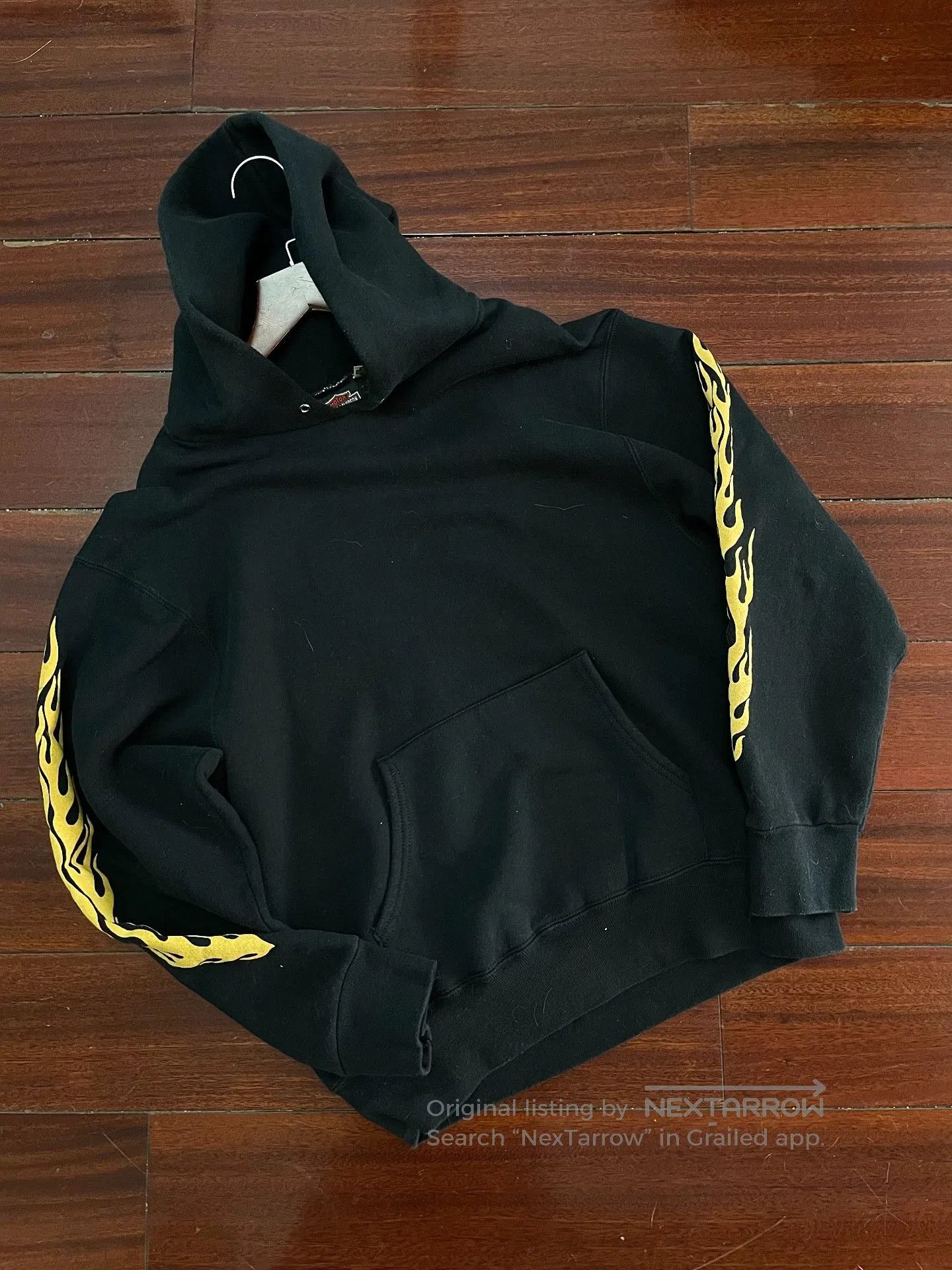 Vintage Vintage 90s Harley Davidson Flame Hoodie. Size US M / EU 48-50 / 2 - 2 Thumbnail