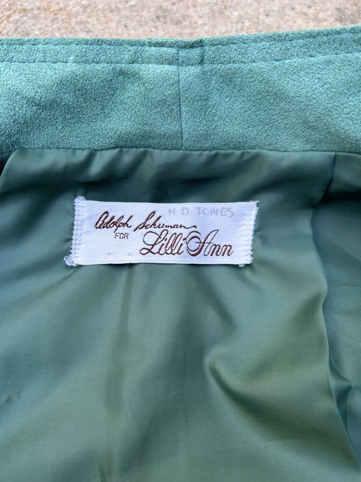 Vintage 1970s Adolph Schuman For Lilli Ann Turquoise Suede Blazer Size S / US 4 / IT 40 - 5 Thumbnail