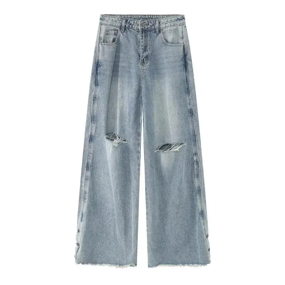 Japanese Brand Retro loose ripped jeans Size US 32 / EU 48 - 4 Thumbnail